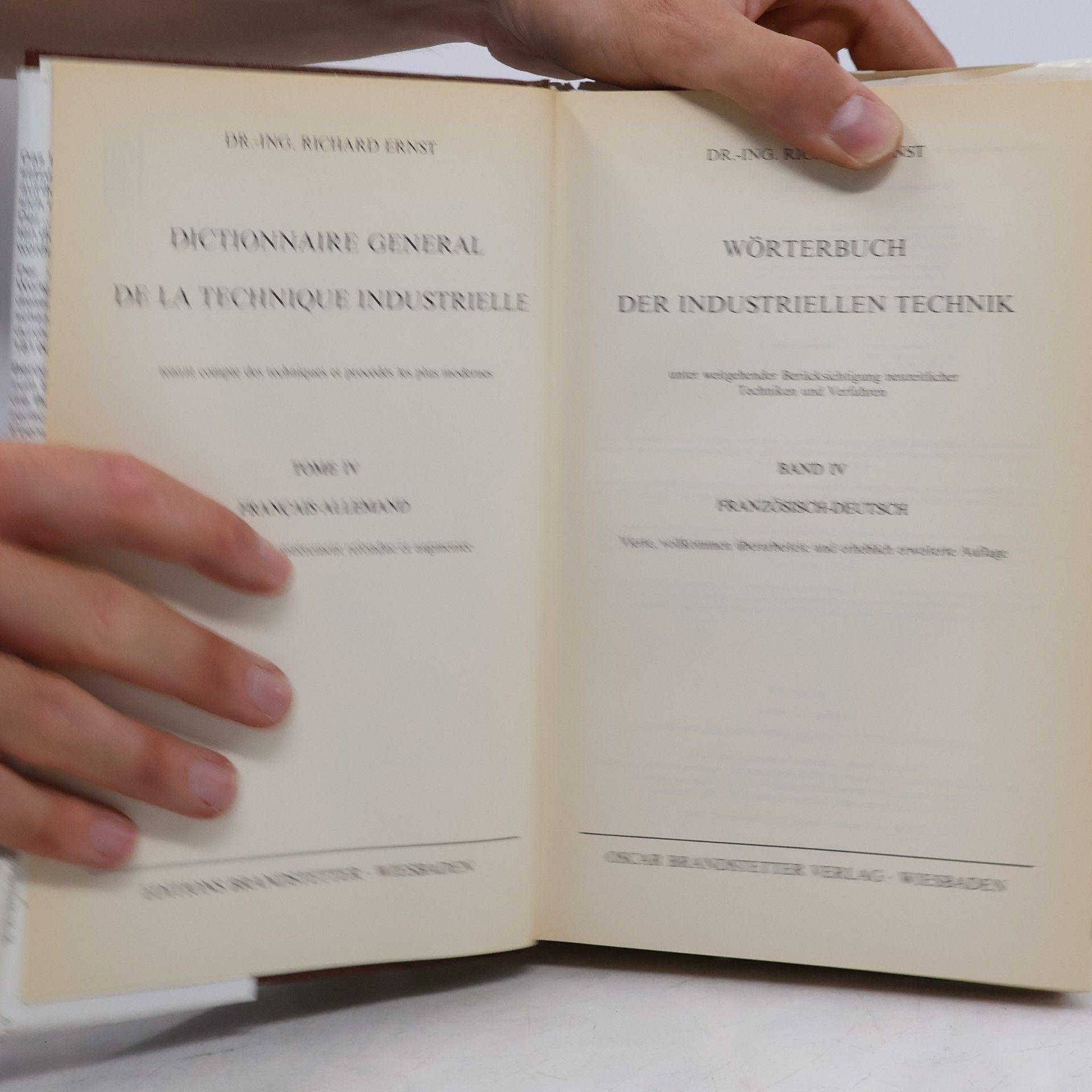 Richard R. Ernst Wörterbuch der industriellen Technik. Band IV. Französisch - Deutsch - 3. Auflage 1980