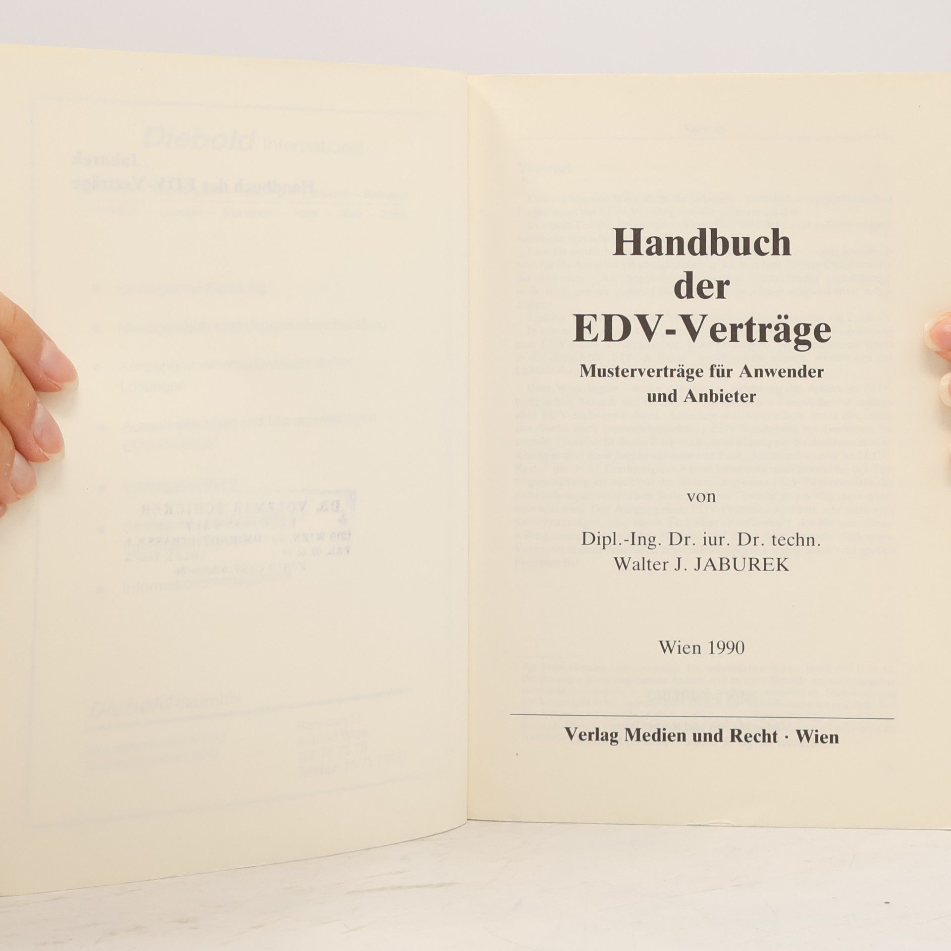 Walter J. Jaburek Handbuch der EDV-Verträge