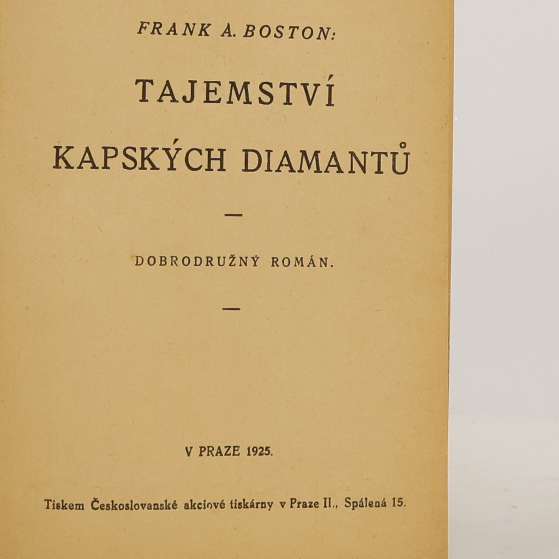 Frank A Boston Tajemství kapských diamantů