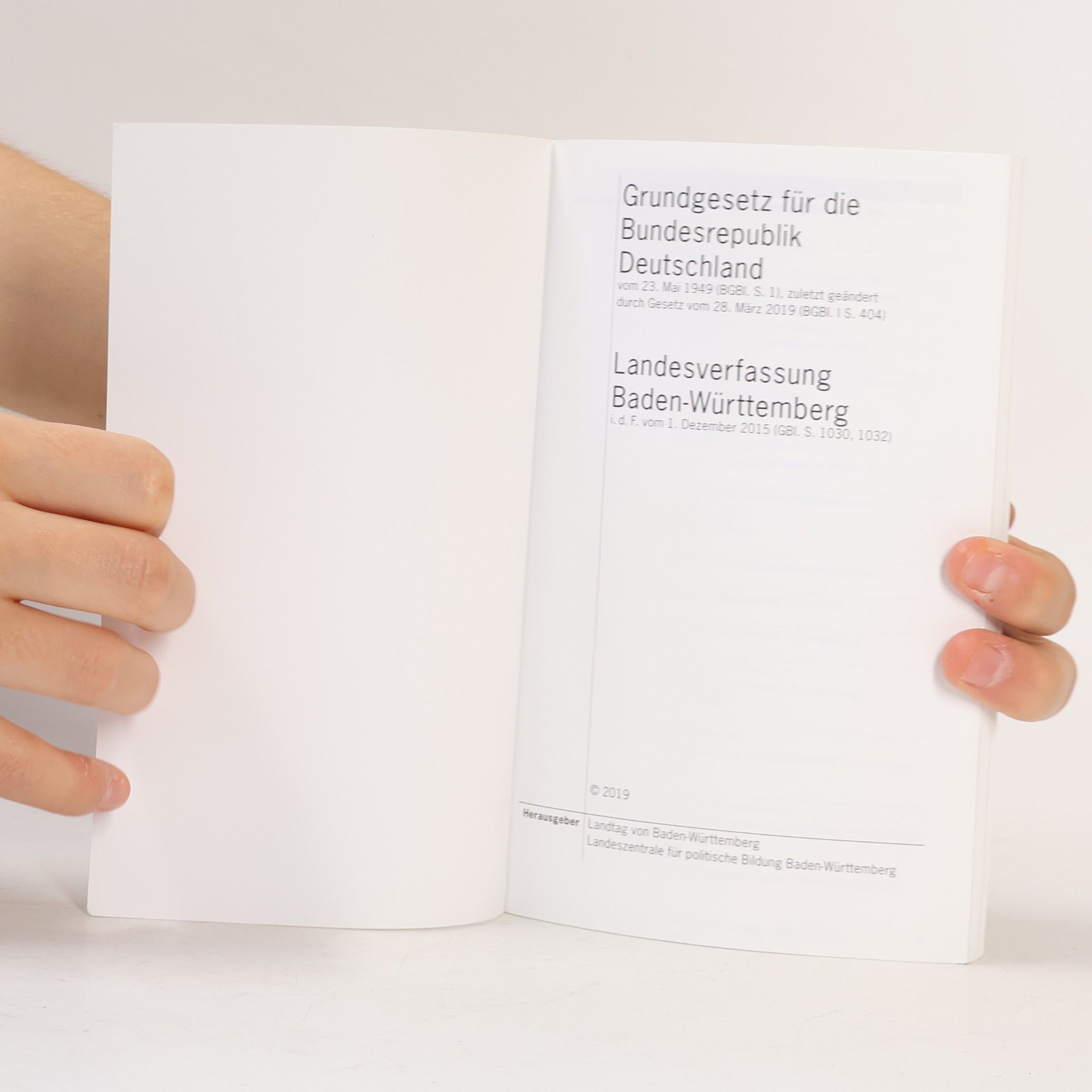 Various authors Grundgesetz Landesverfassung