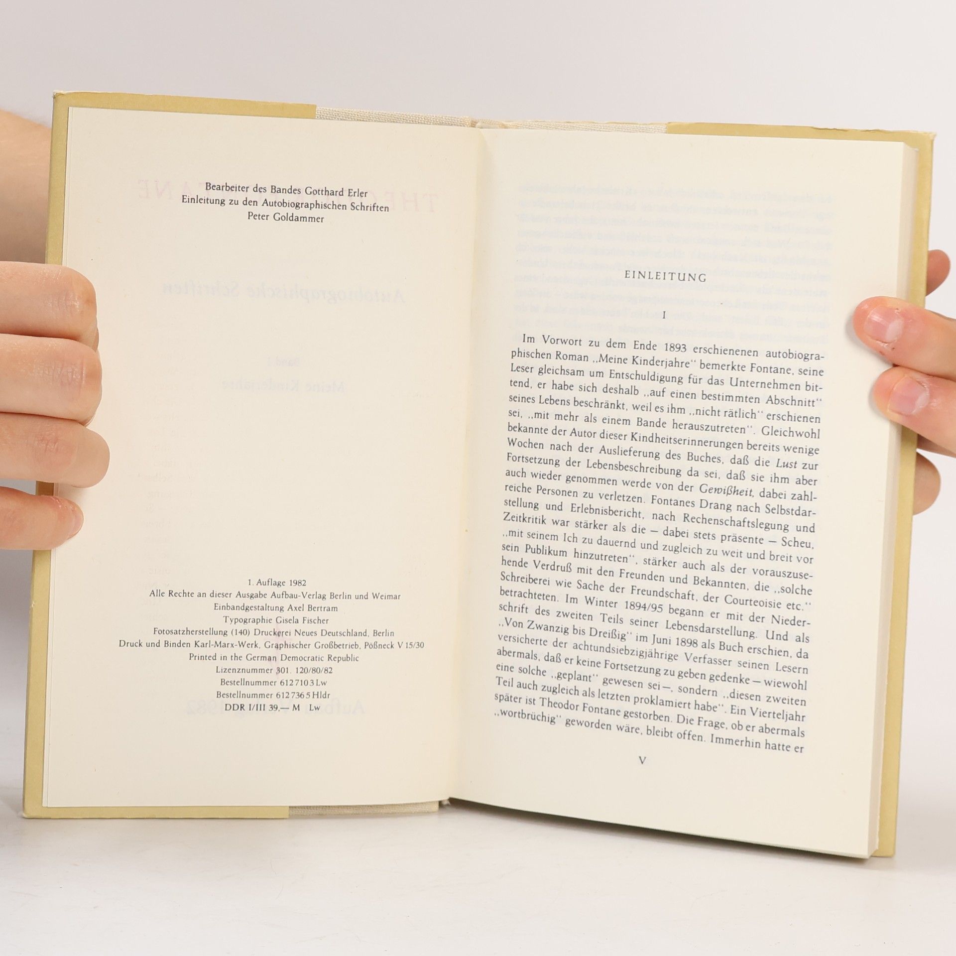 Theodor Fontane Autobiographische Schriften I. Meine Kinderjahre