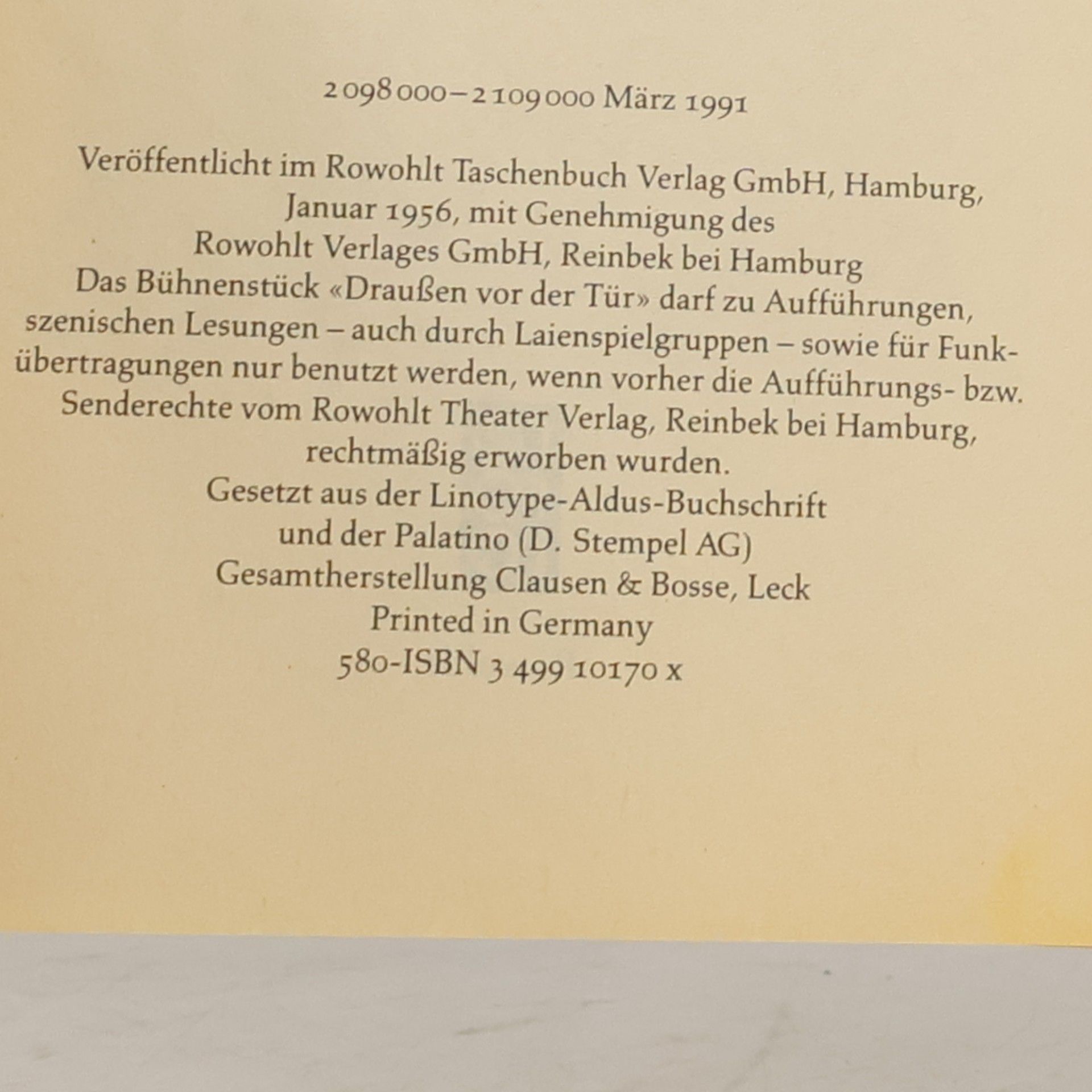 Wolfgang Borchert Draußen vor der Tür