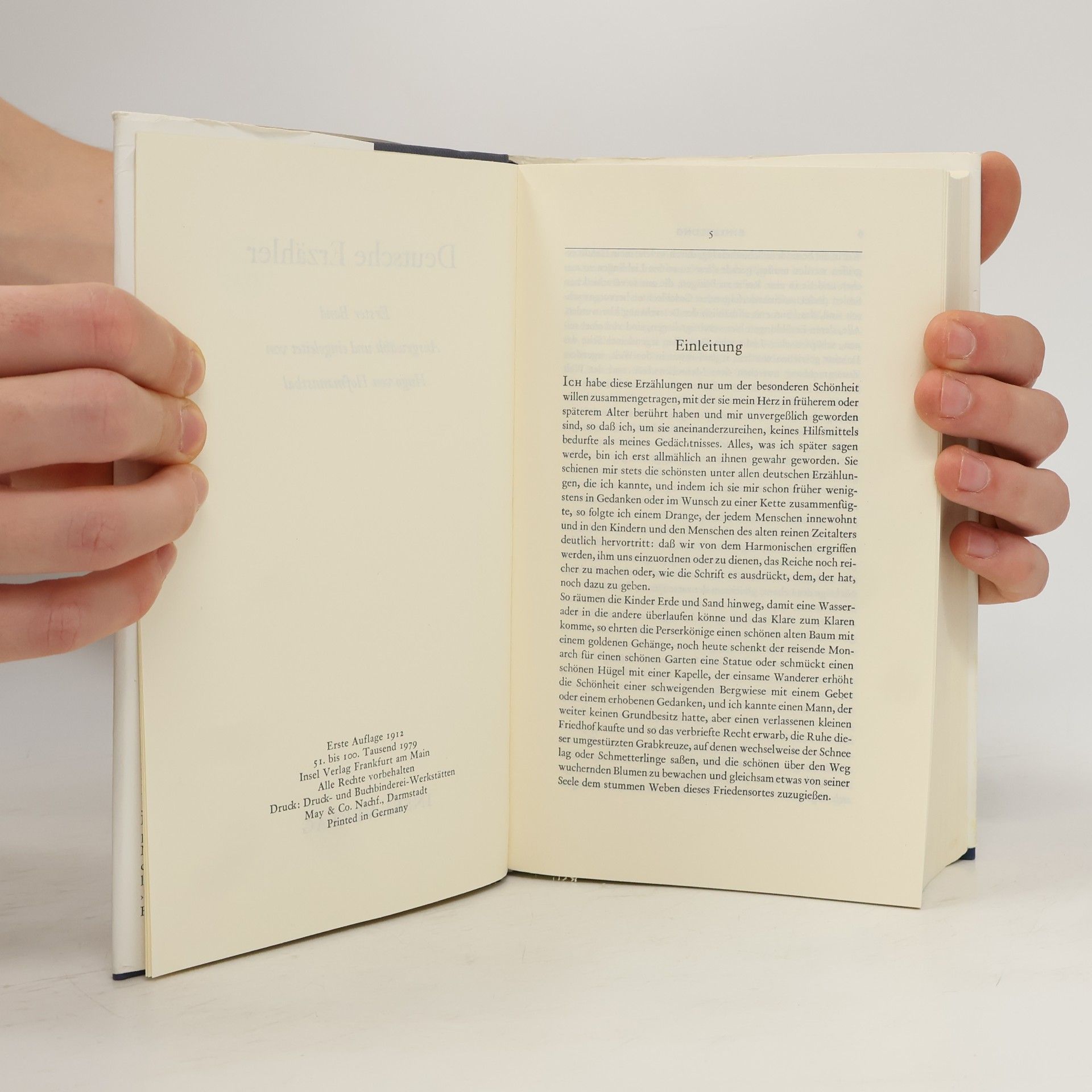 Hugo von Hofmannsthal Deutsche Erzähler 1