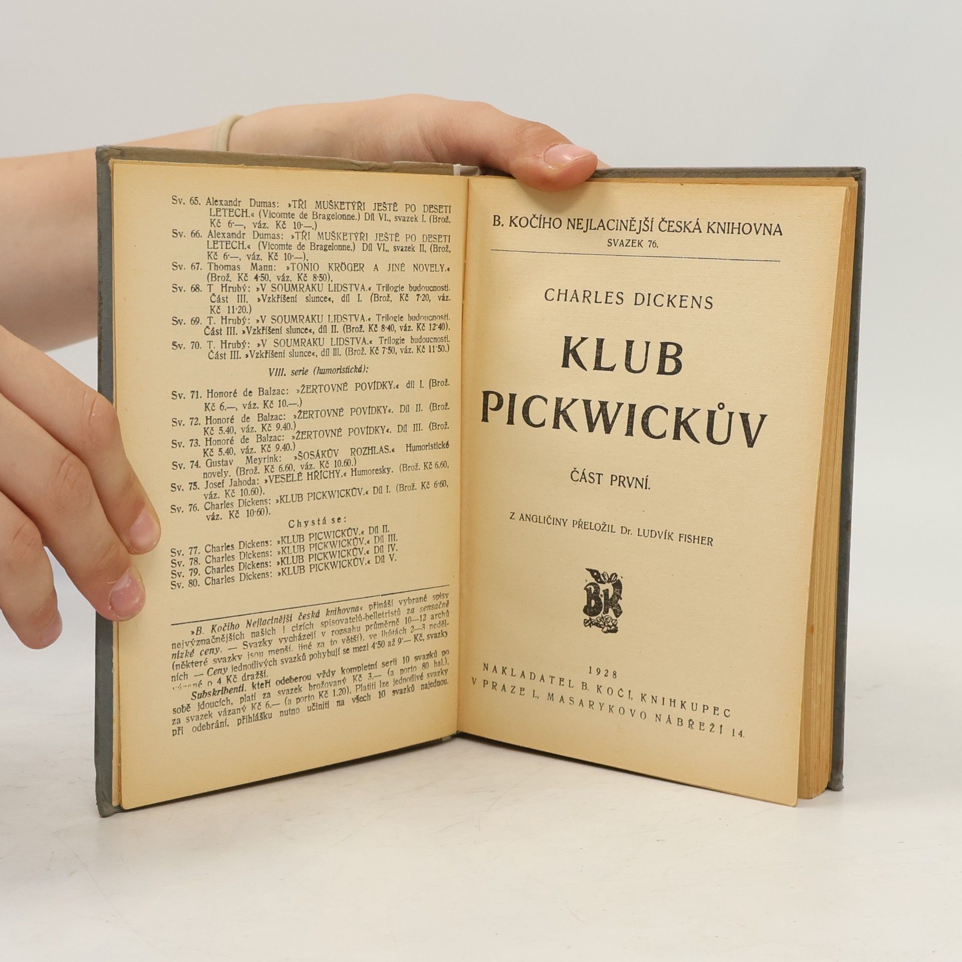 Charles Dickens Pickwickův klub: část první