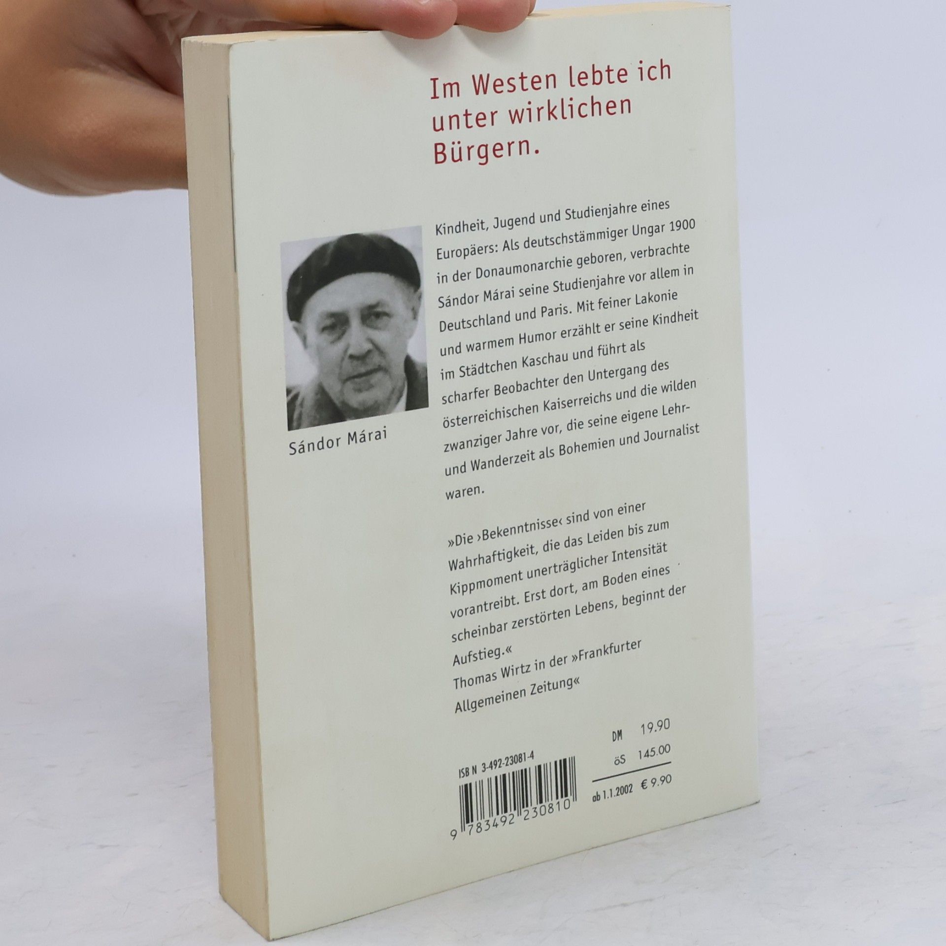 Sándor Márai Bekenntnisse eines Bürgers