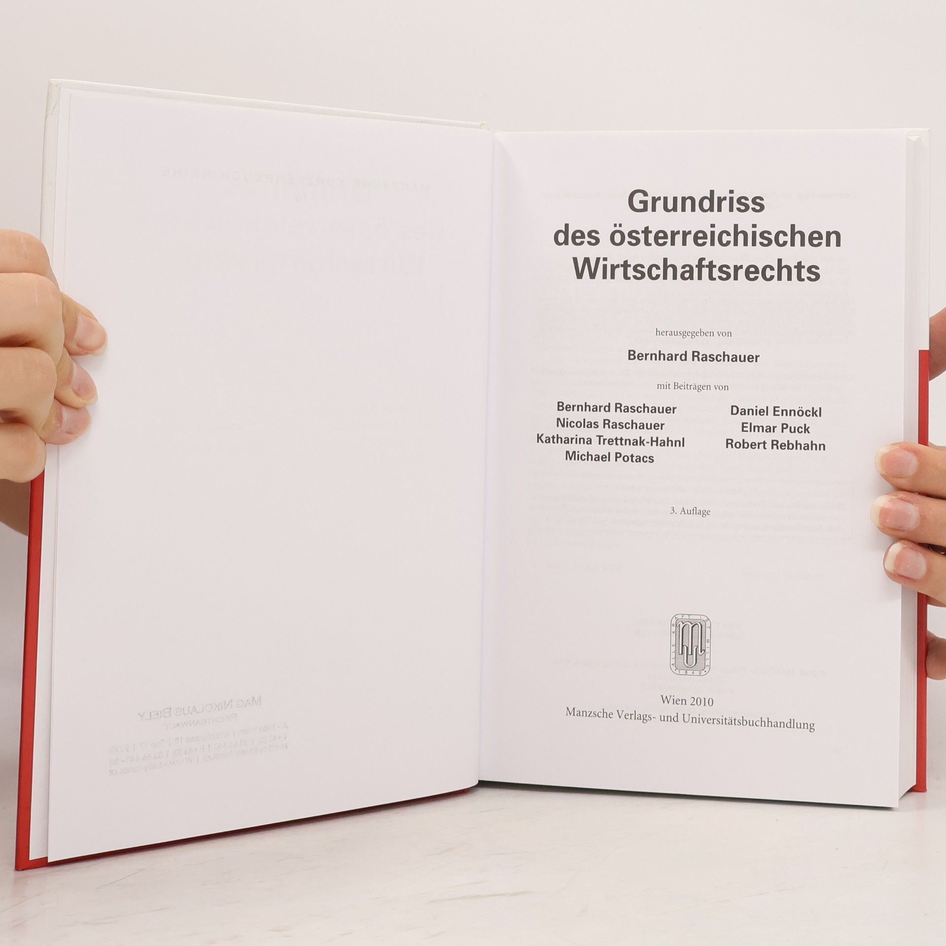 Raschauer Grundriss des österreichischen Wirtschaftsrechts