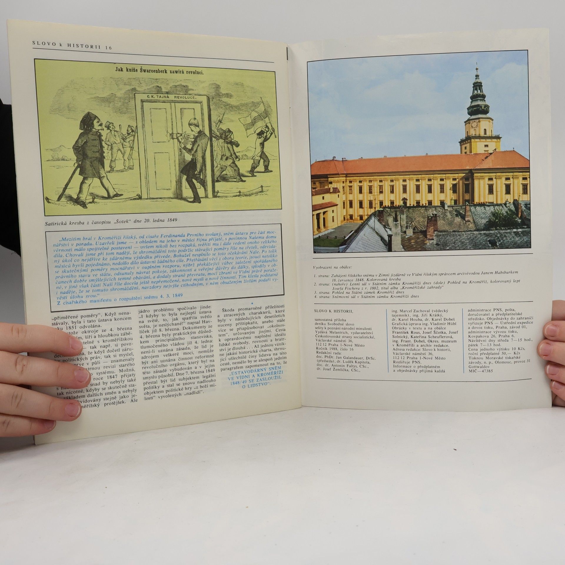Otto Urban Slovo k historii. Kroměřížský sněm. Číslo 16. Ročník 1988.