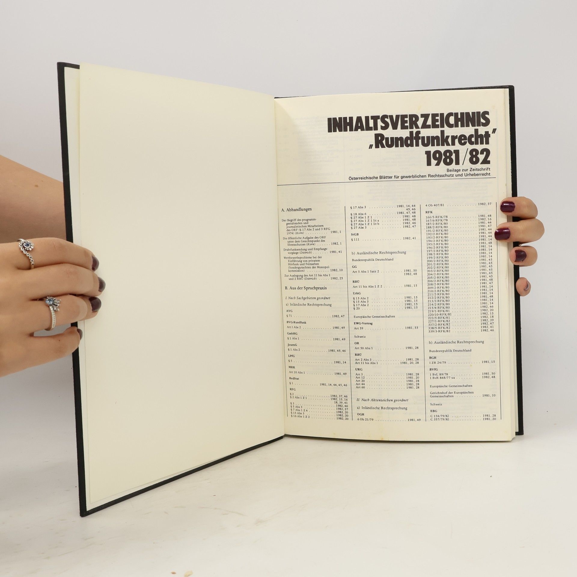 kolektiv Inhaltsverzeichnis Rundfunkrecht 1981/82