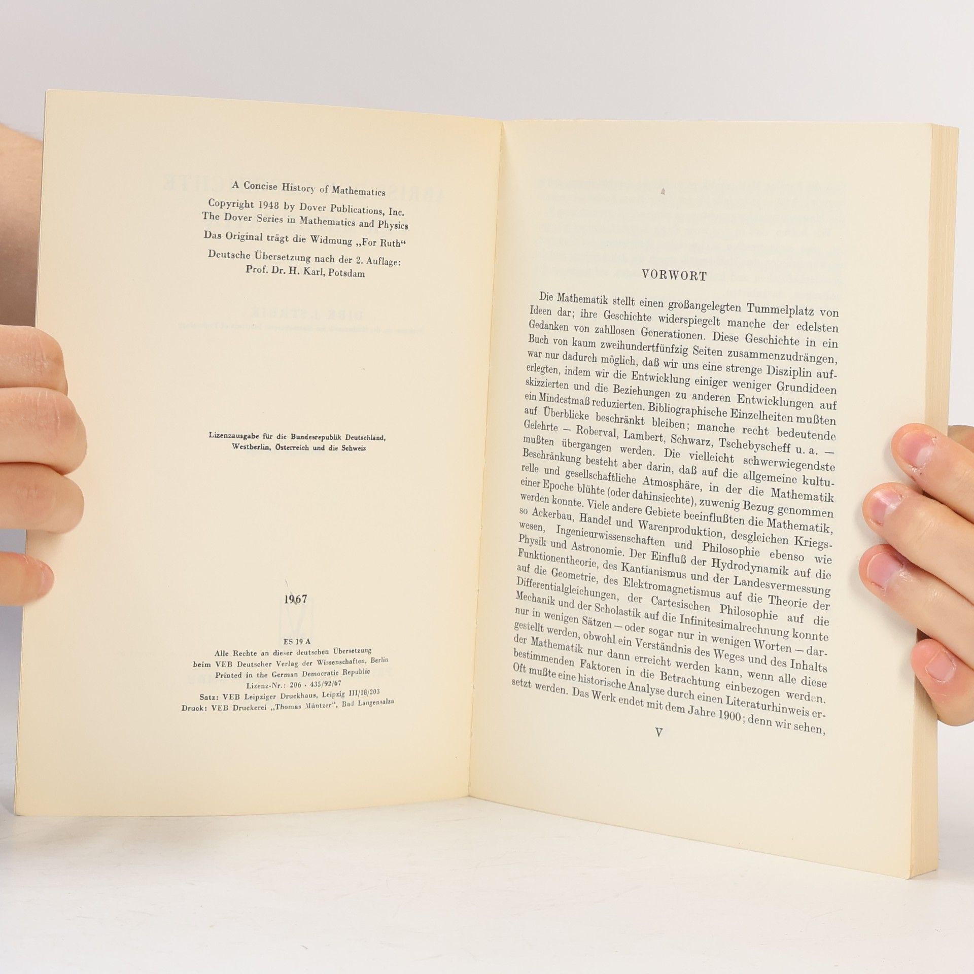 Dirk J. Struik Abriss der Geschichte der Mathematik