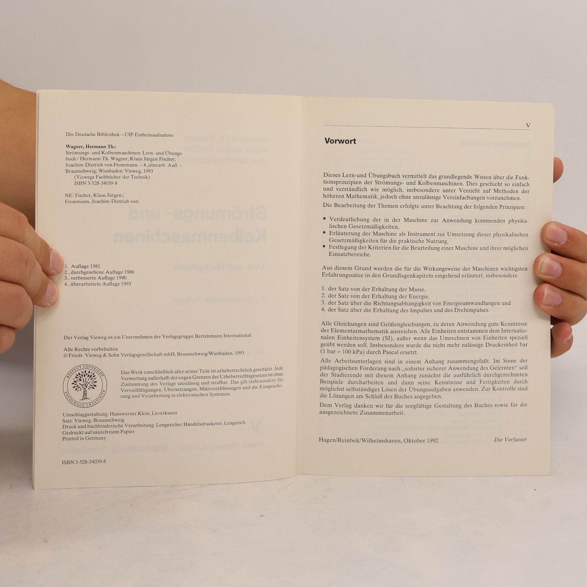 Hermann Th. Wagner Viewegs Fachbücher der Technik: Strömungs- und Kolbenmaschinen