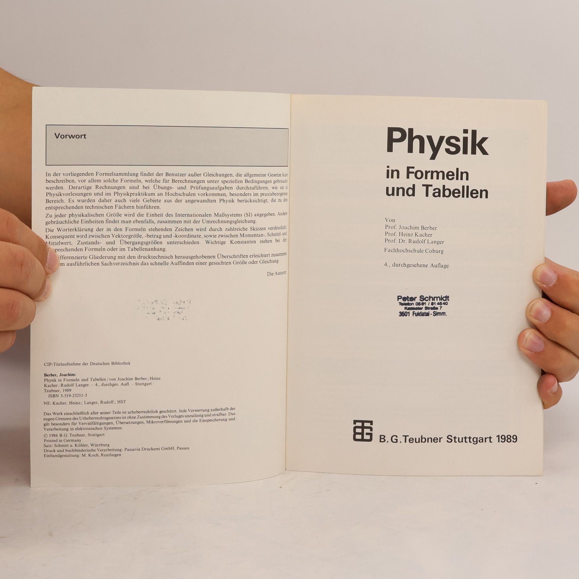 J. Berber Physik in Formeln und Tabellen