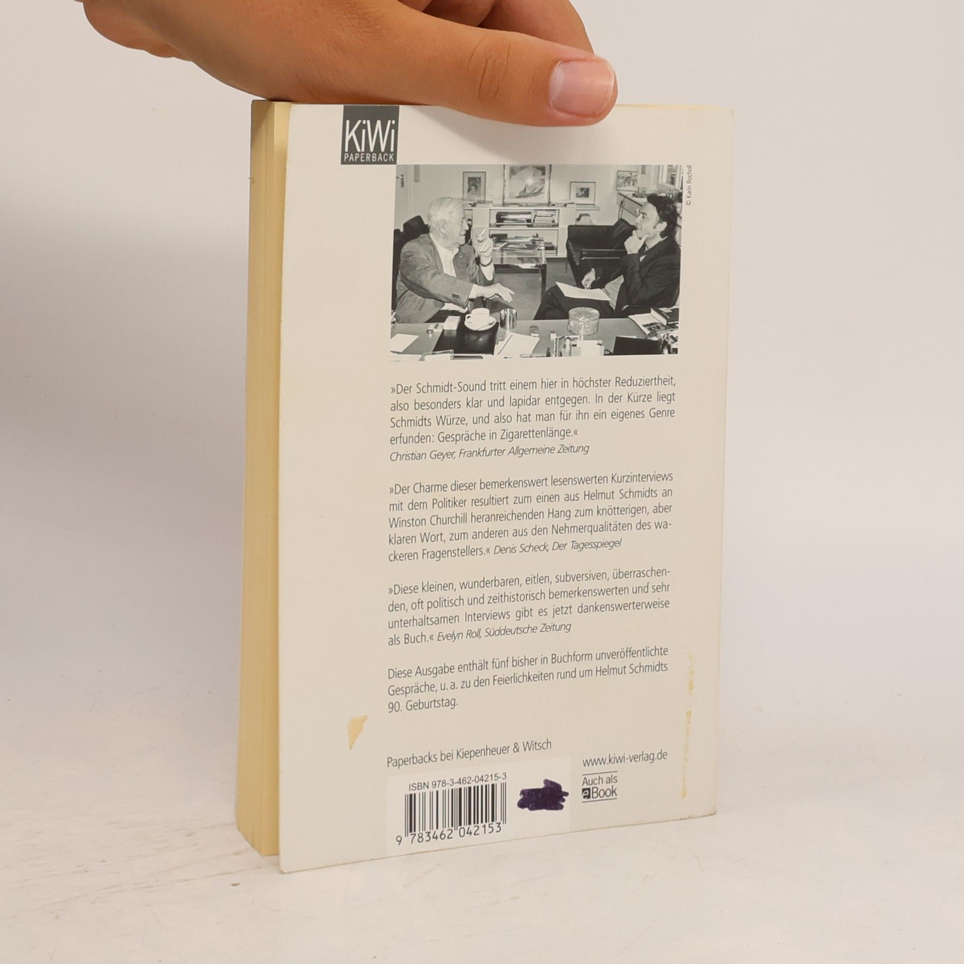 Helmuth Schmidt Auf eine Zigarette mit Helmut Schmidt