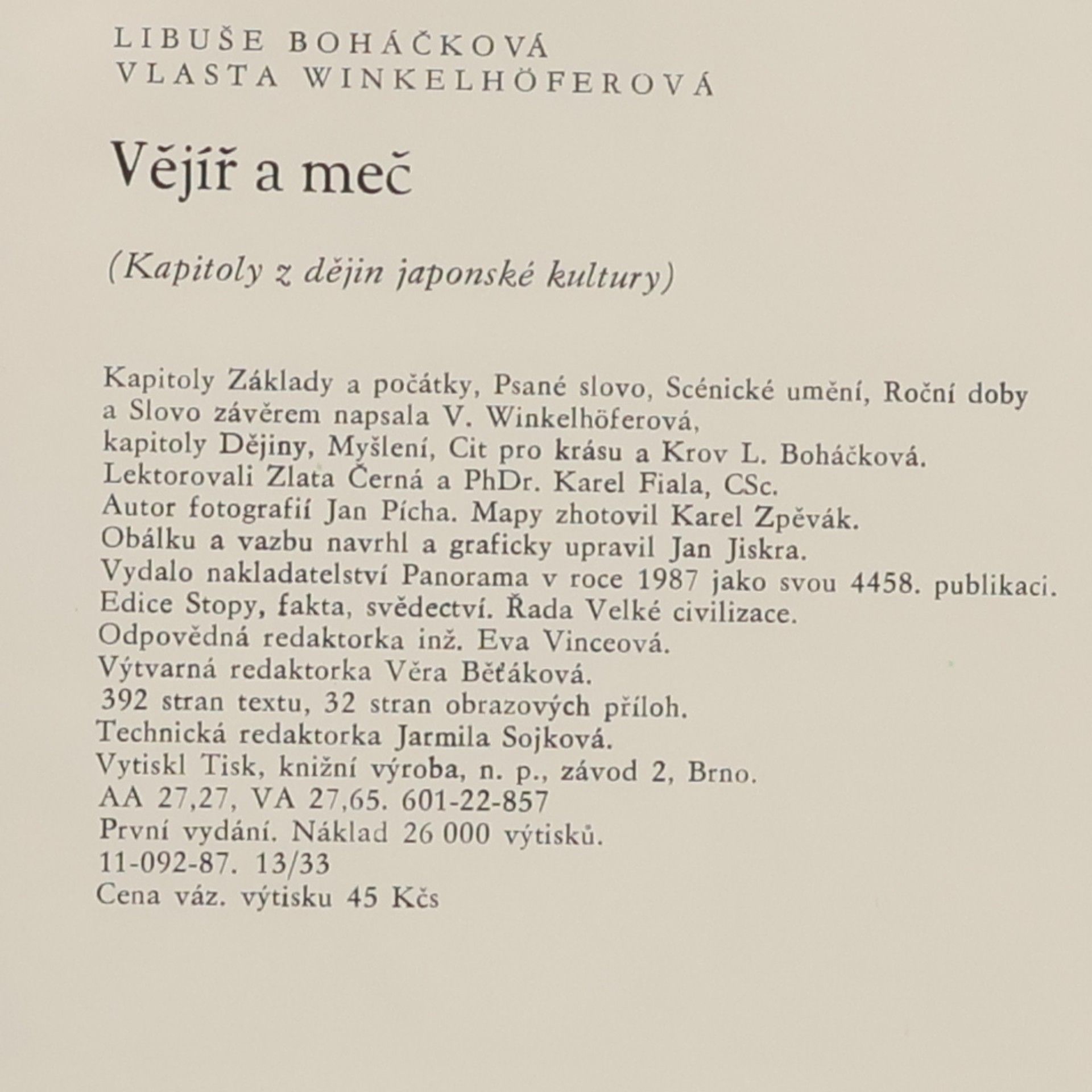 Libuše Boháčková Vějíř a meč