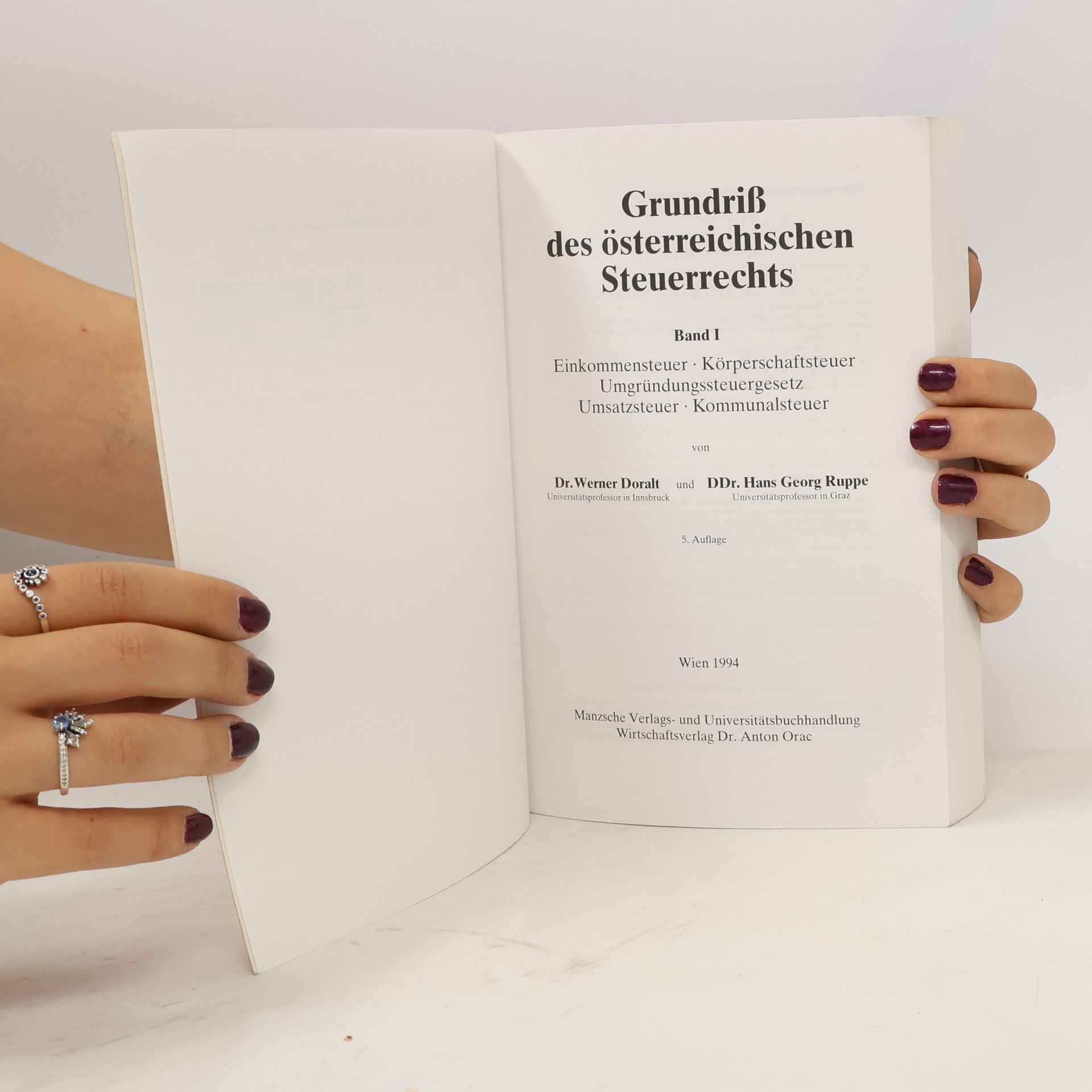 Werner Doralt Grundriß des österreichischen Steuerrechts Band I