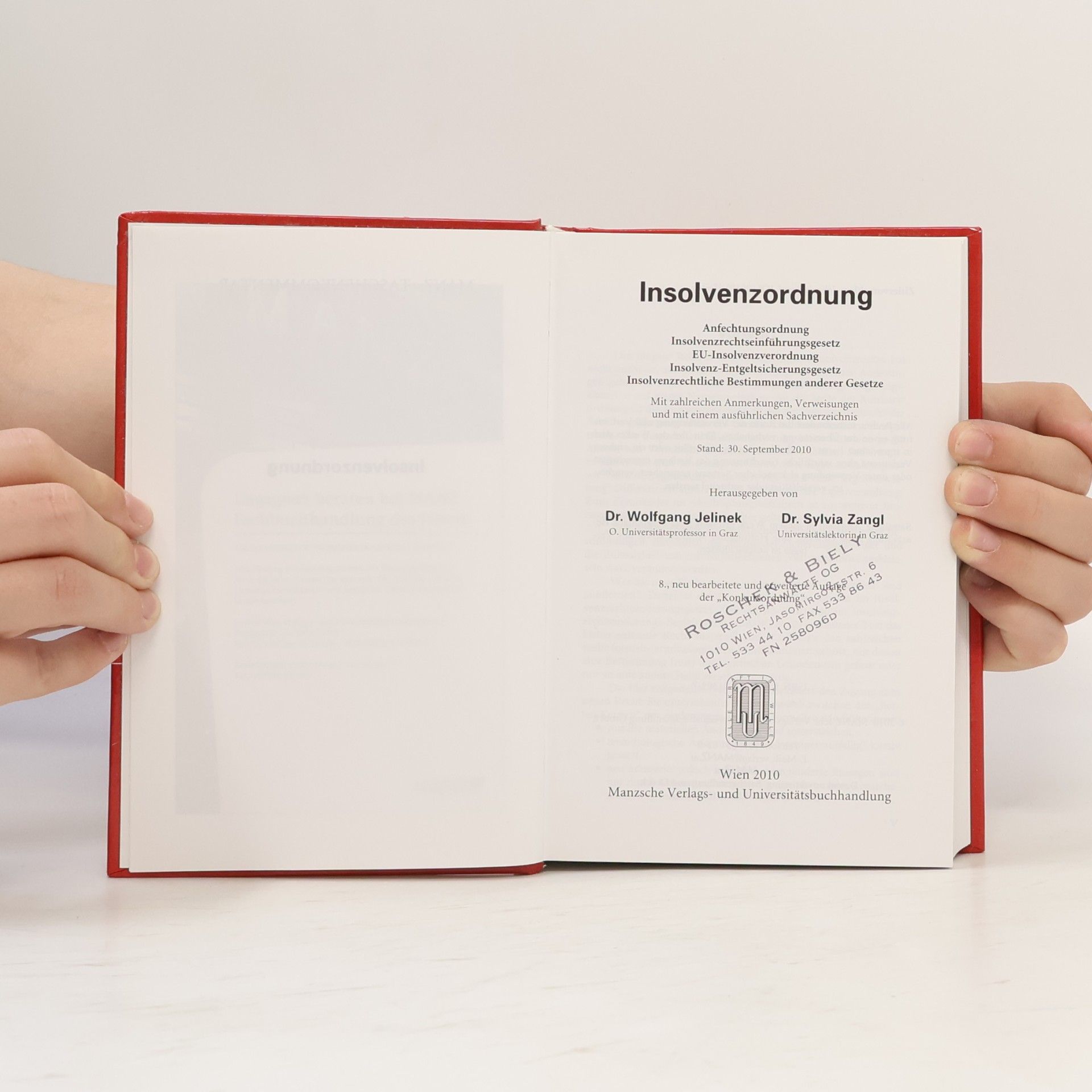 Wolfgang Jelinek Insolvenzordnung