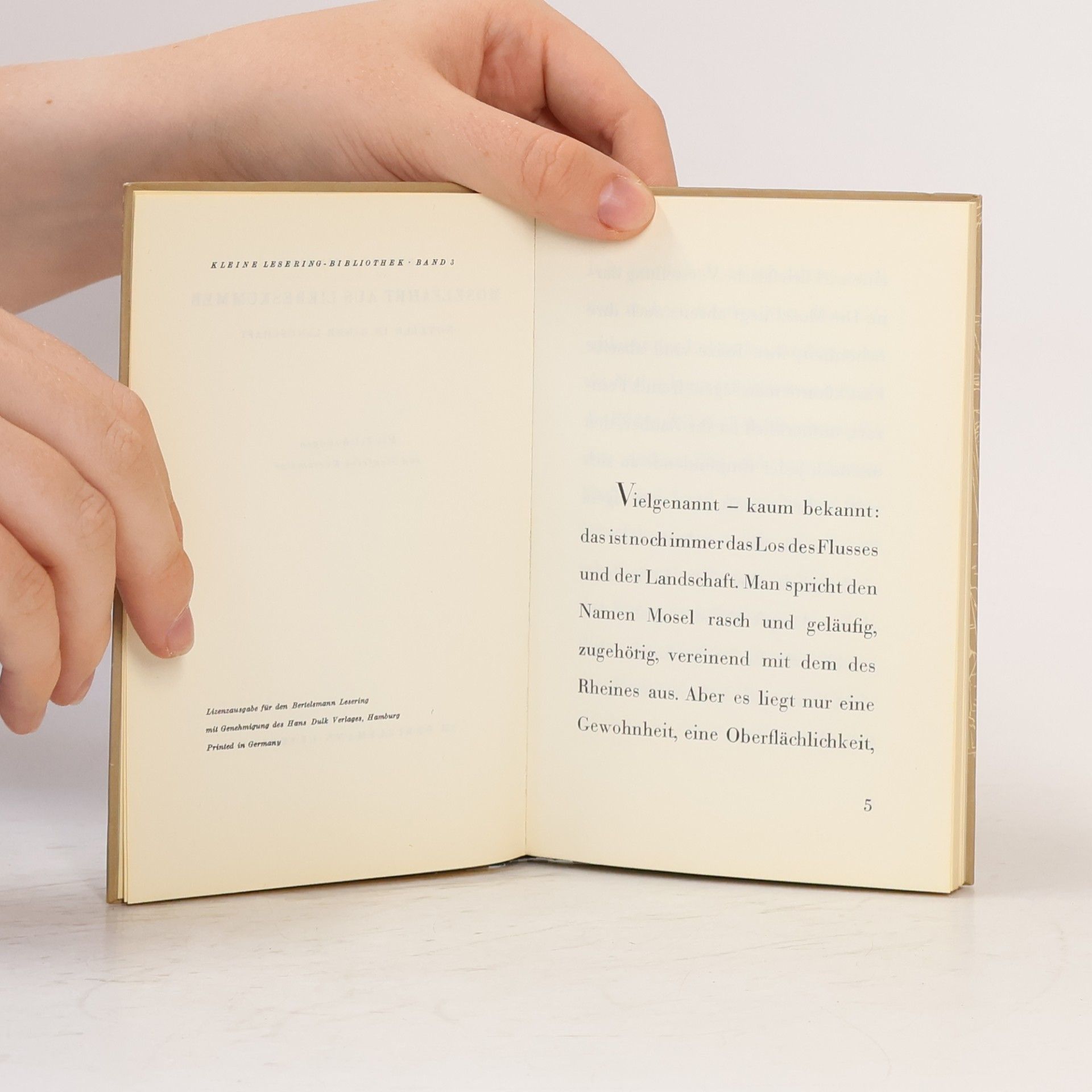 Rudolf G. Binding Moselfahrt aus Liebeskummer