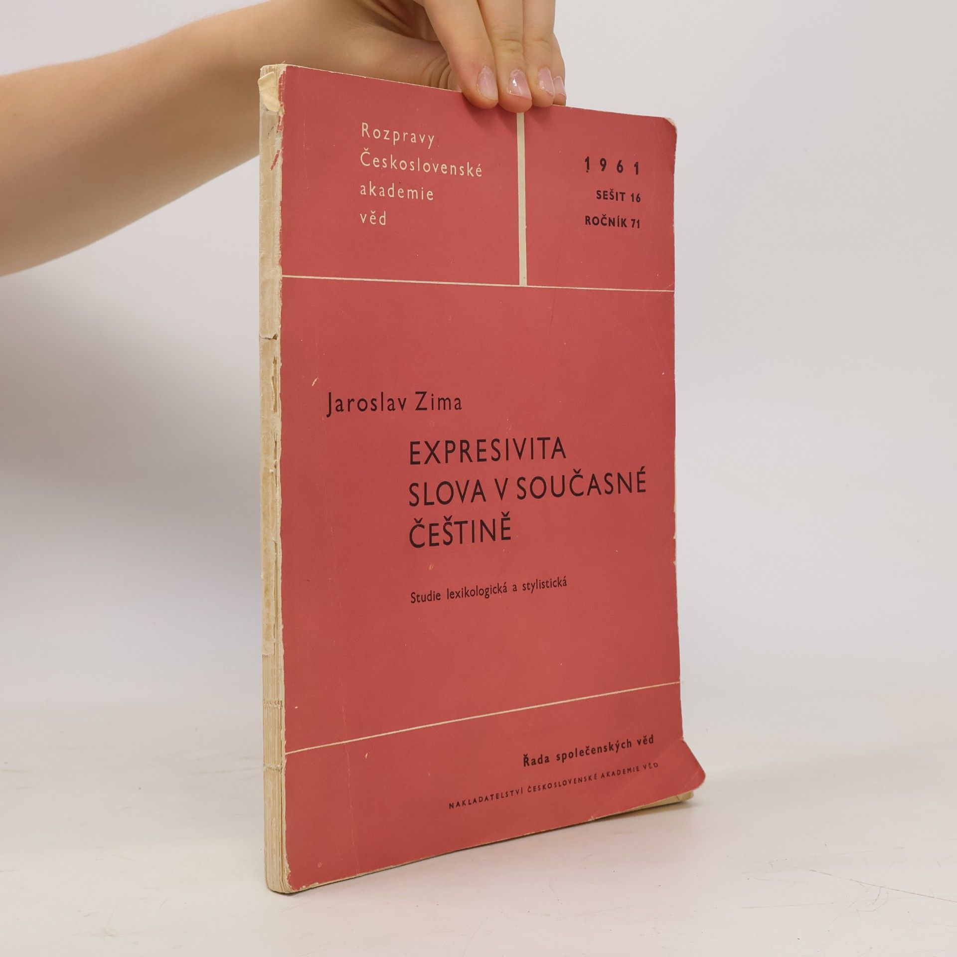 Jaroslav Zima Expresivita slova v současné češtině. Studie lexikologická a stylistická