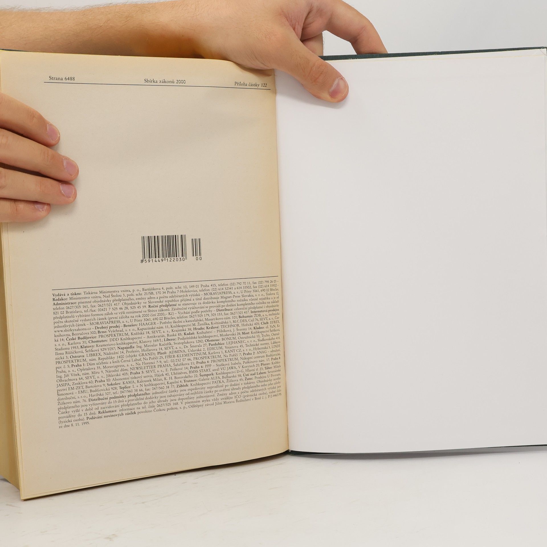 Collectif d'auteurs Sbírka zákonů ČR 2000 V. 112-122