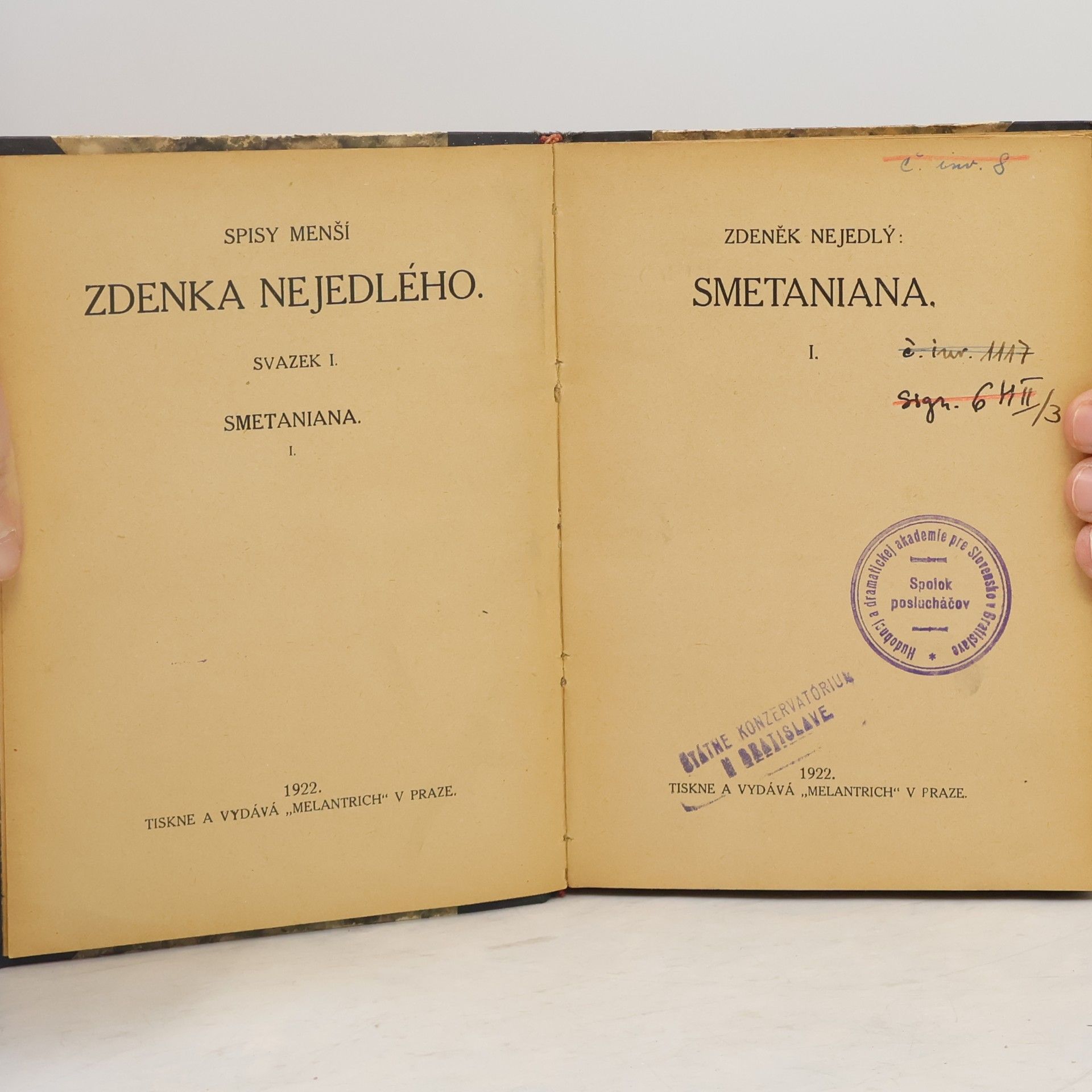 Zdeněk Nejedlý Smetaniana I.