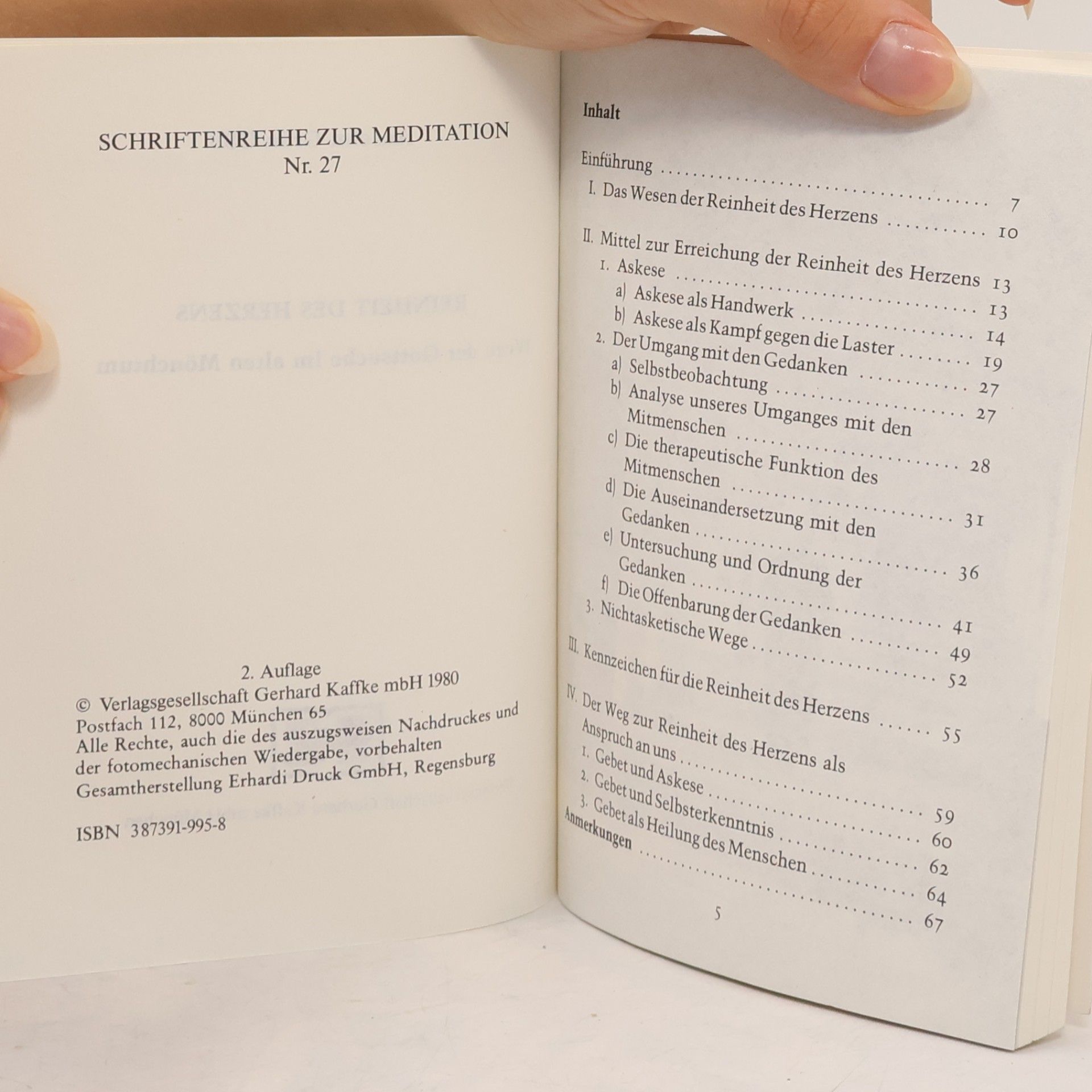 Anselm Grün OSB Schriftenreihe zur Meditation: Reinheit des Herzens