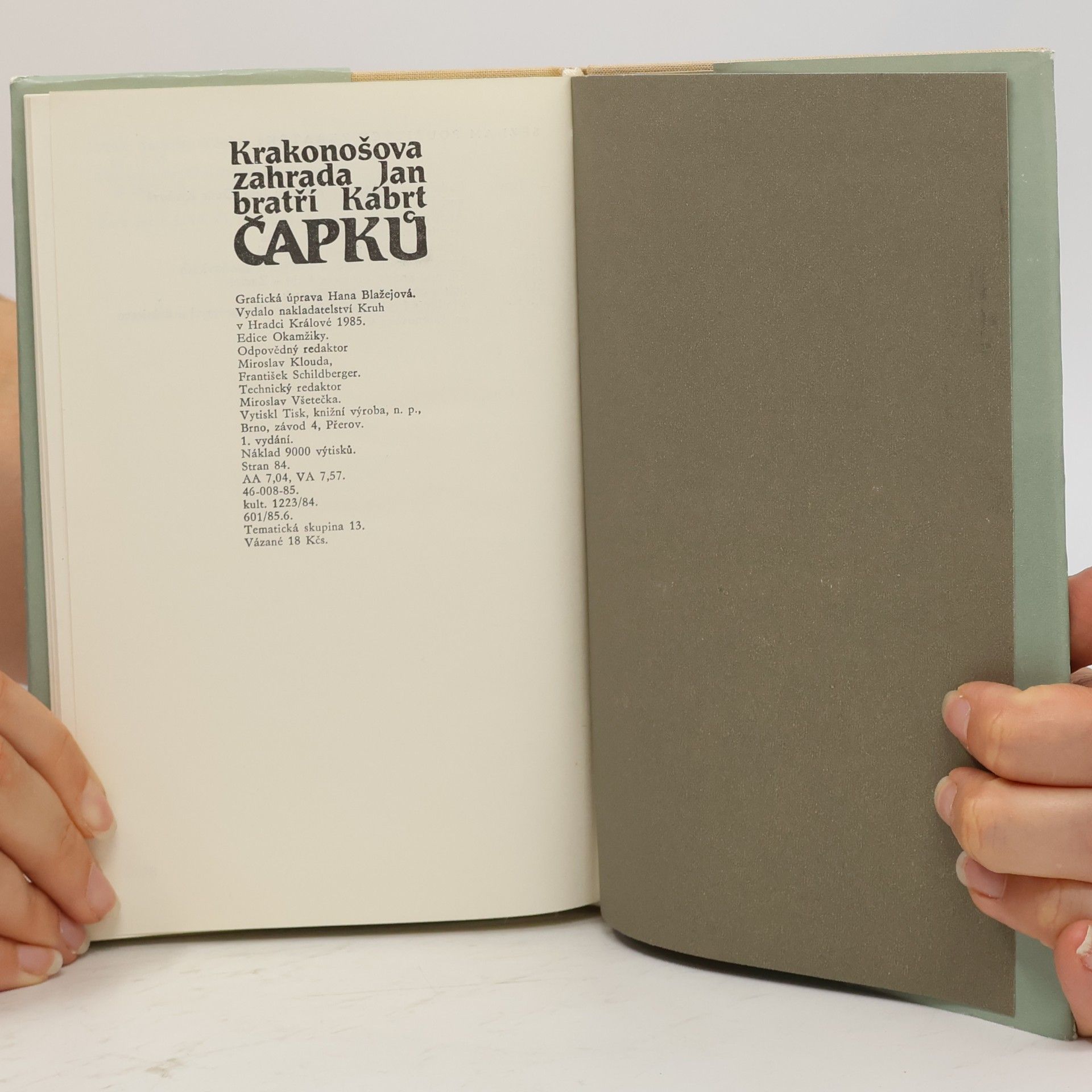 Jan Kábrt Krakonošova zahrada bratří Čapků