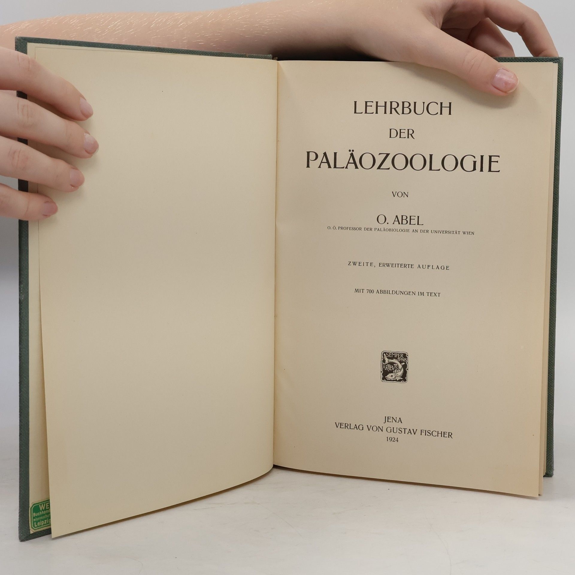 Othenio Abel Lehrbuch der Paläozoologie