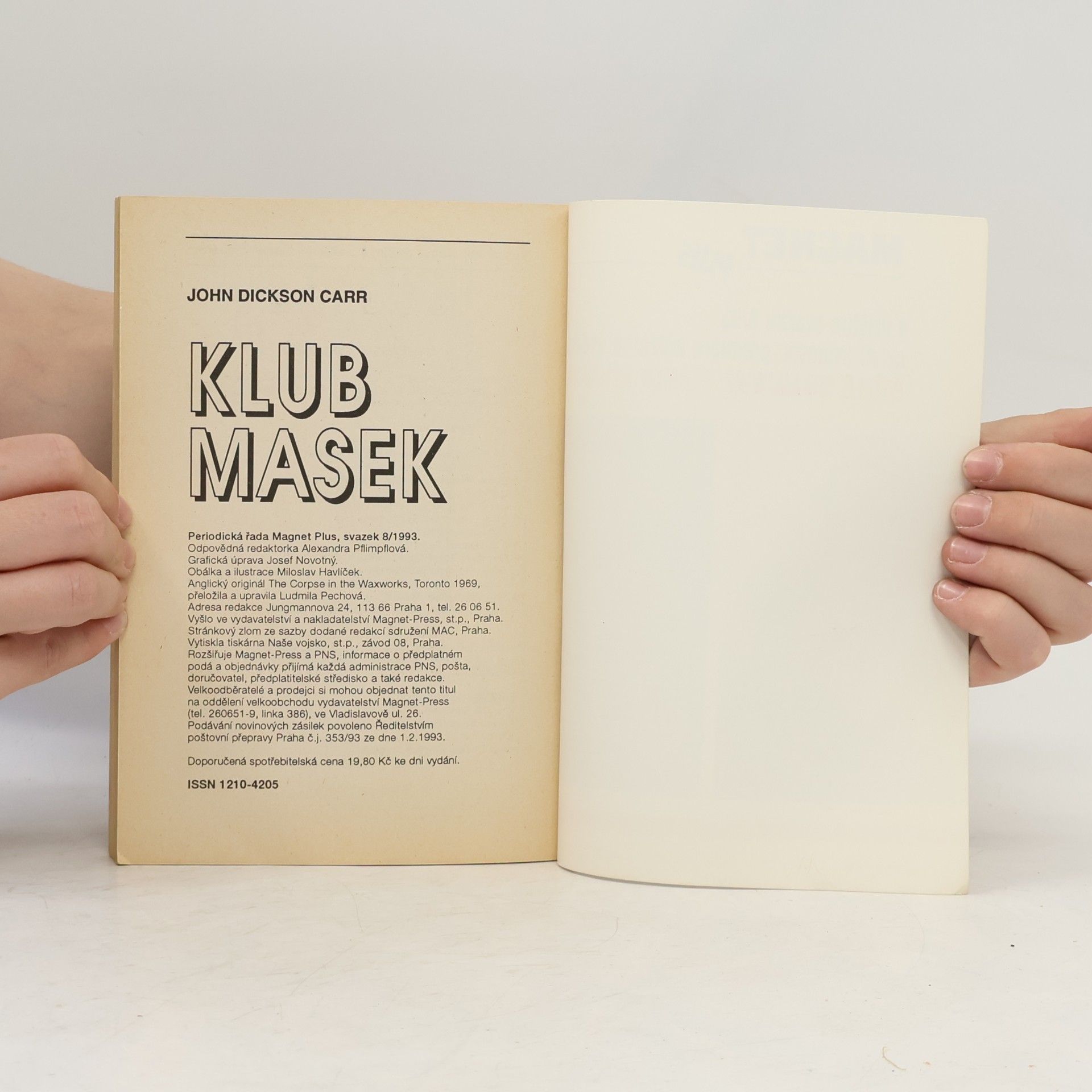 John Dickson Carr Klub masek. Vraždy v muzeu voskových figurín