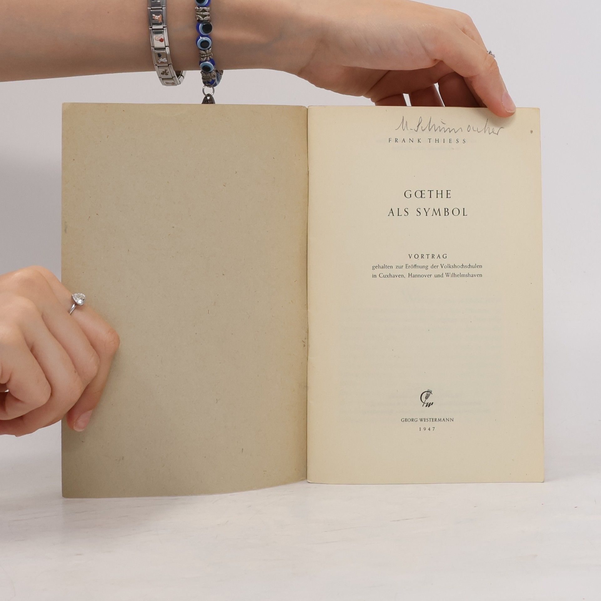 Frank Thiess Goethe als symbol