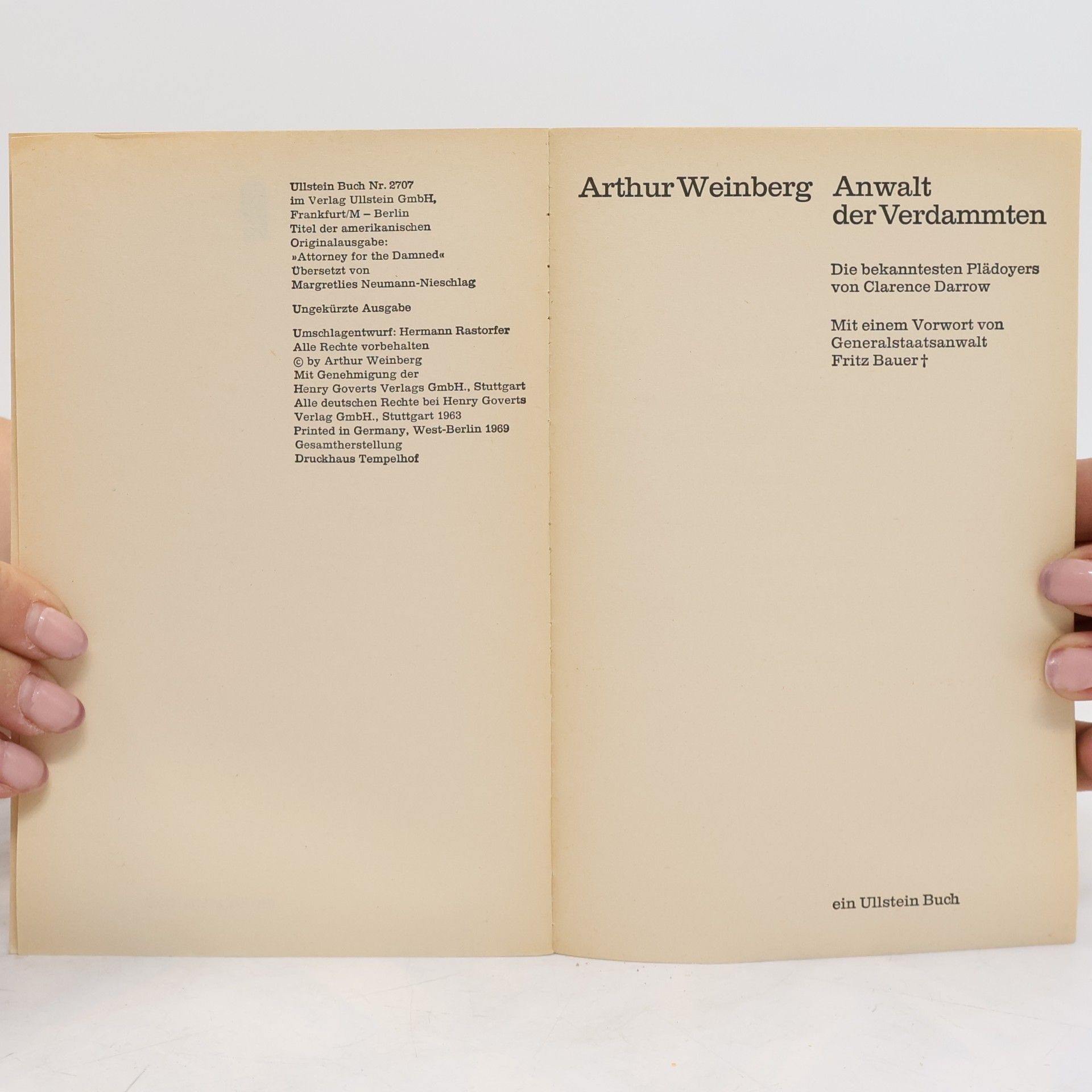 Arthur Weinberg Anwalt der Verdammten