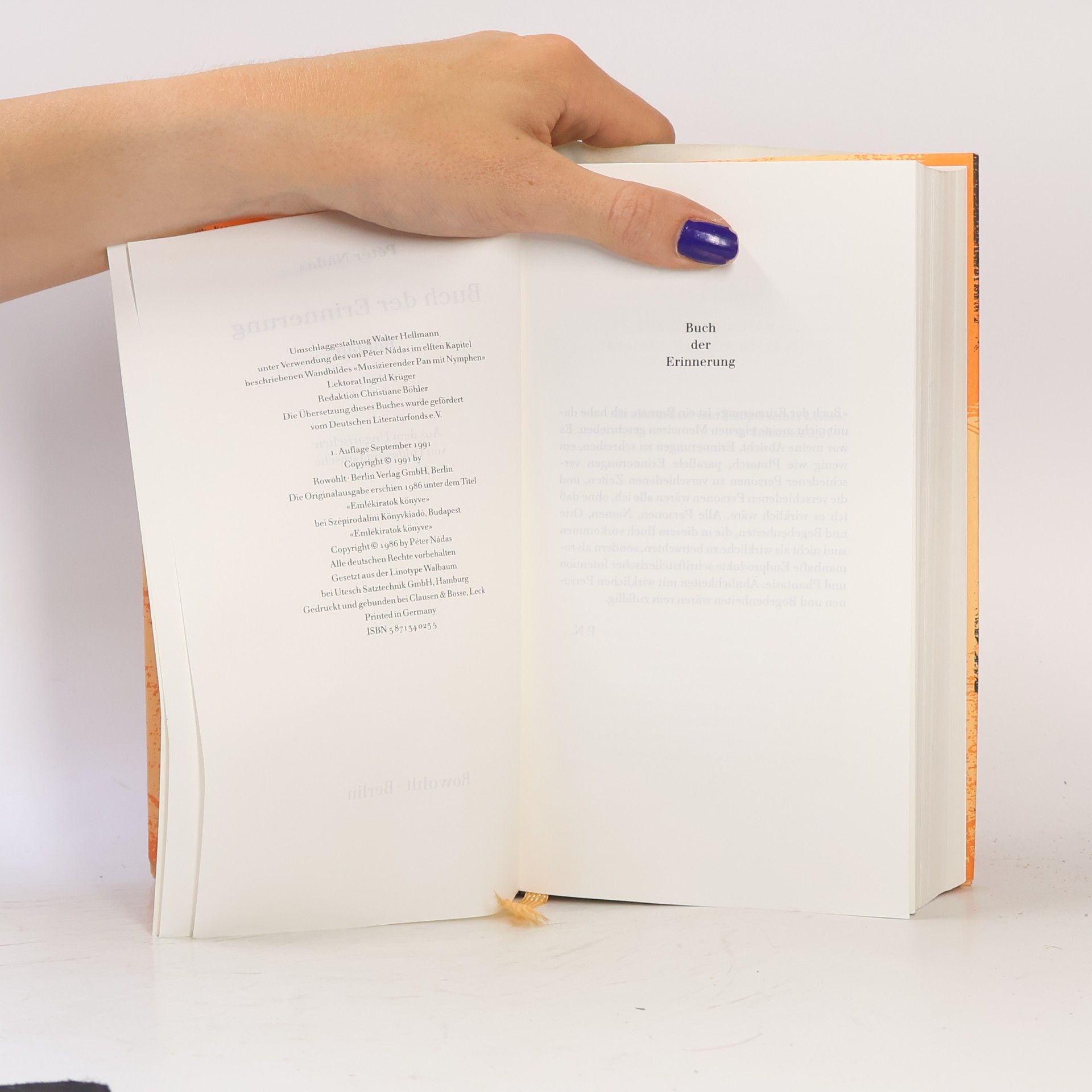 Péter Nádas Buch der Erinnerung