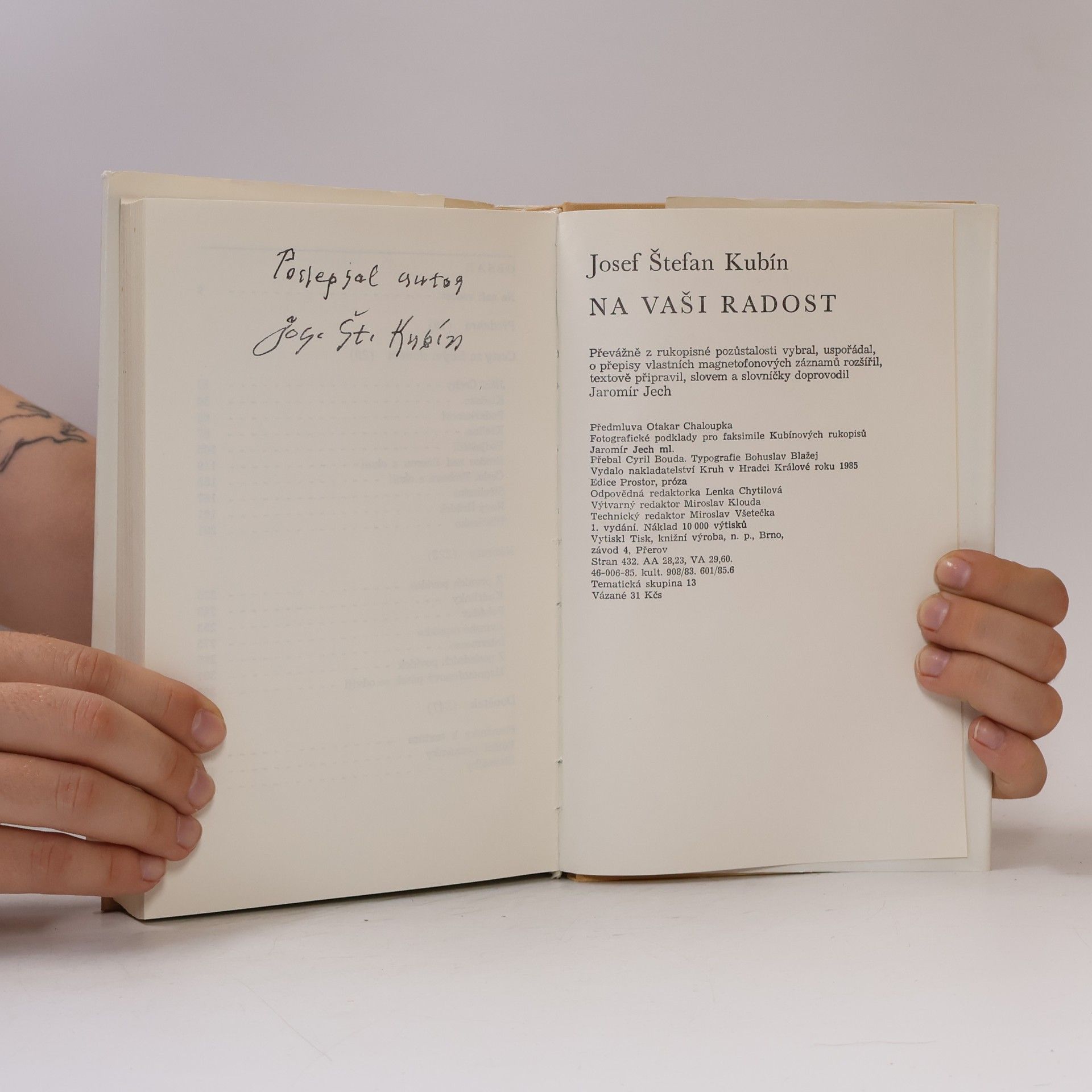 Josef Štefan Kubín Na vaši radost