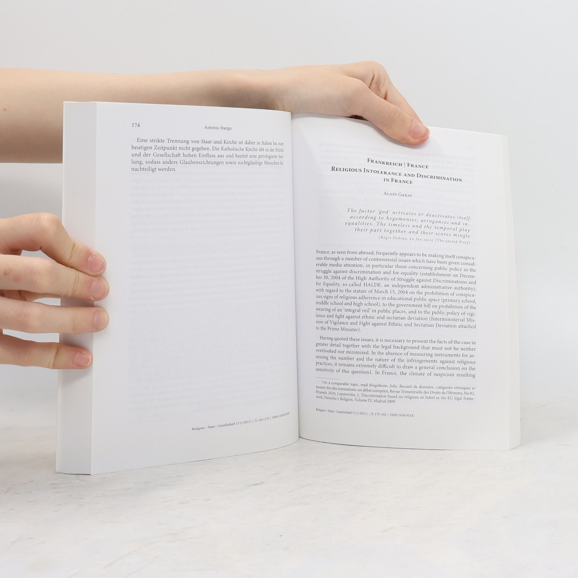 Danny Schäfer Religion - Staat - Gesellschaft: Zeitschrift für Glaubensformen und Weltanschauungen / Journal for the Study of Beliefs and Worldviews - 2: Religiöse Intoleranz und Diskriminierung in ausgewählten Ländern Europas. Religious Intolerance and Discrimination in Selected European Countries