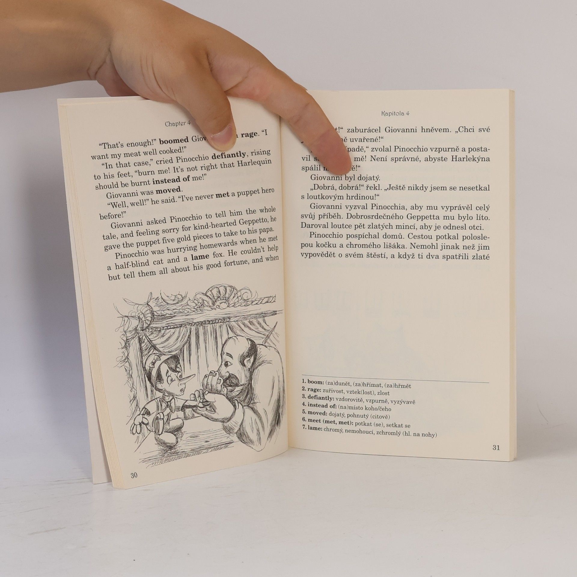 Carlo Collodi Pinocchiova dobrodružství / The Adventures of Pinocchio - Zrcadlová četba (A1 - A2)