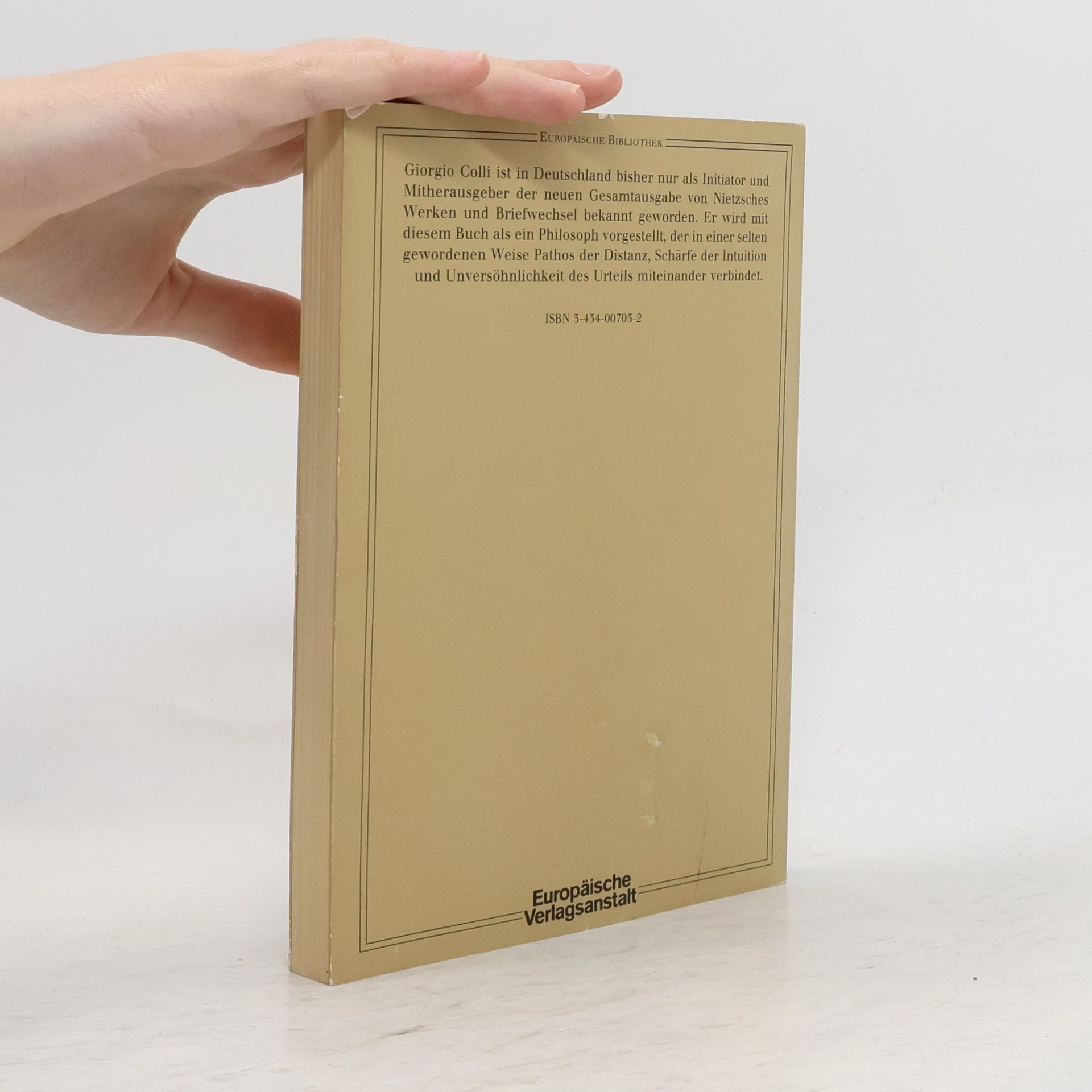 Giorgio Colli Europäische Bibliothek: Nach Nietzsche
