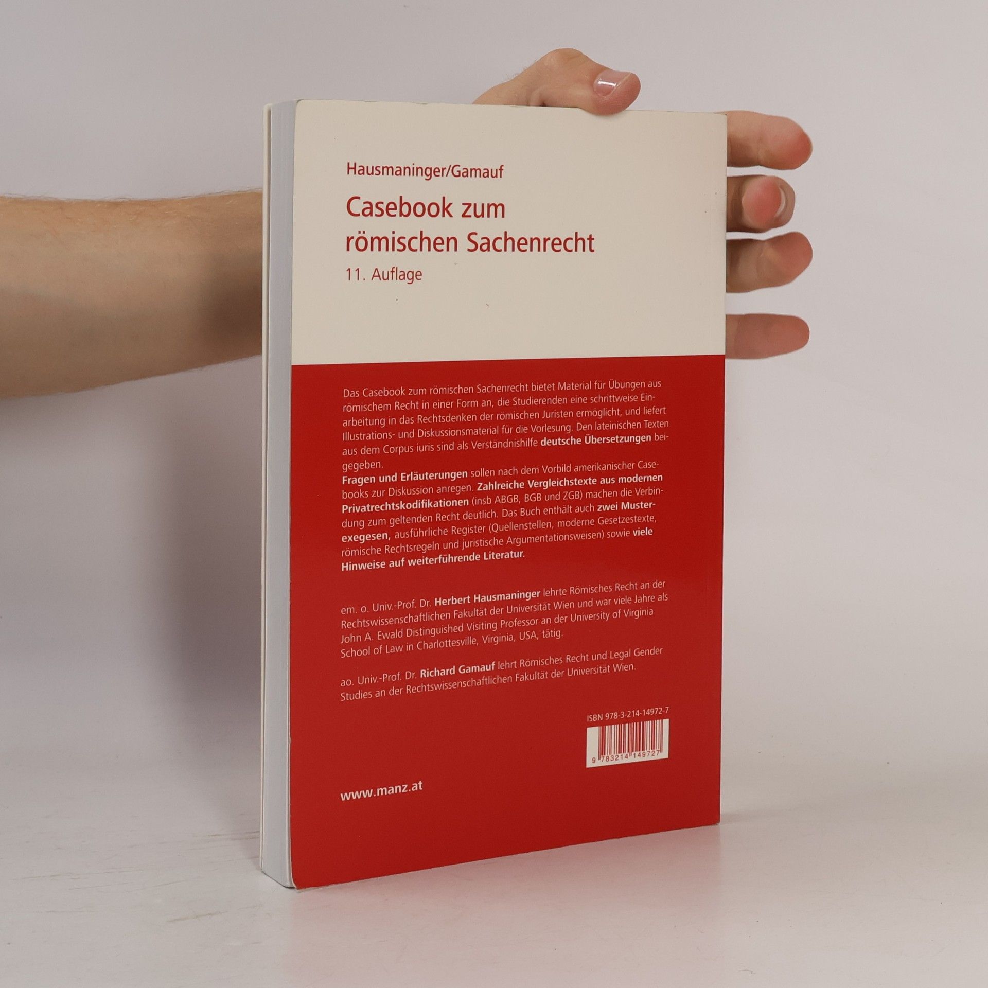 Herbert Hausmaninger Casebook zum römischen Sachenrecht