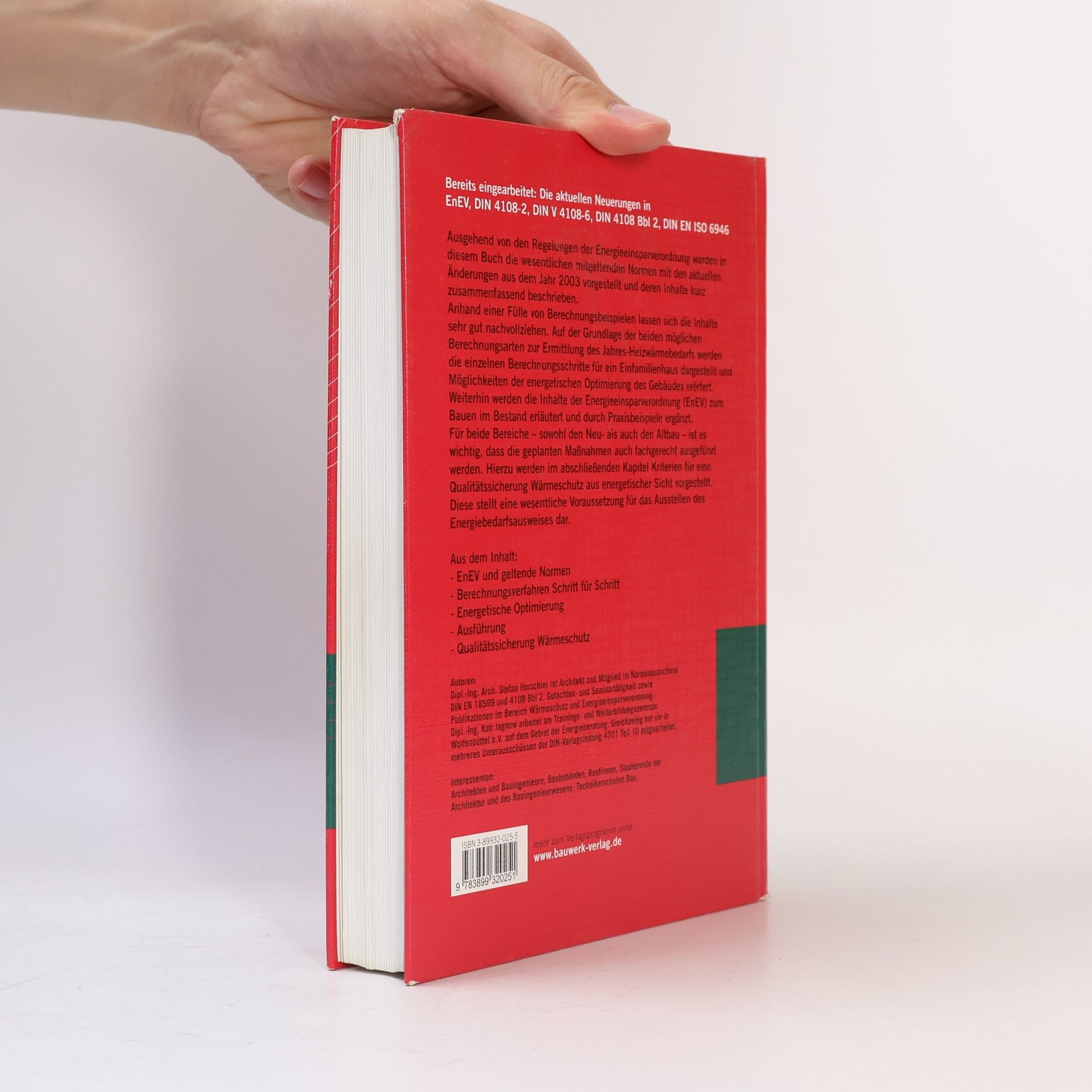 Stefan Horschler Planungs- und Ausführungshandbuch zur neuen EnEV