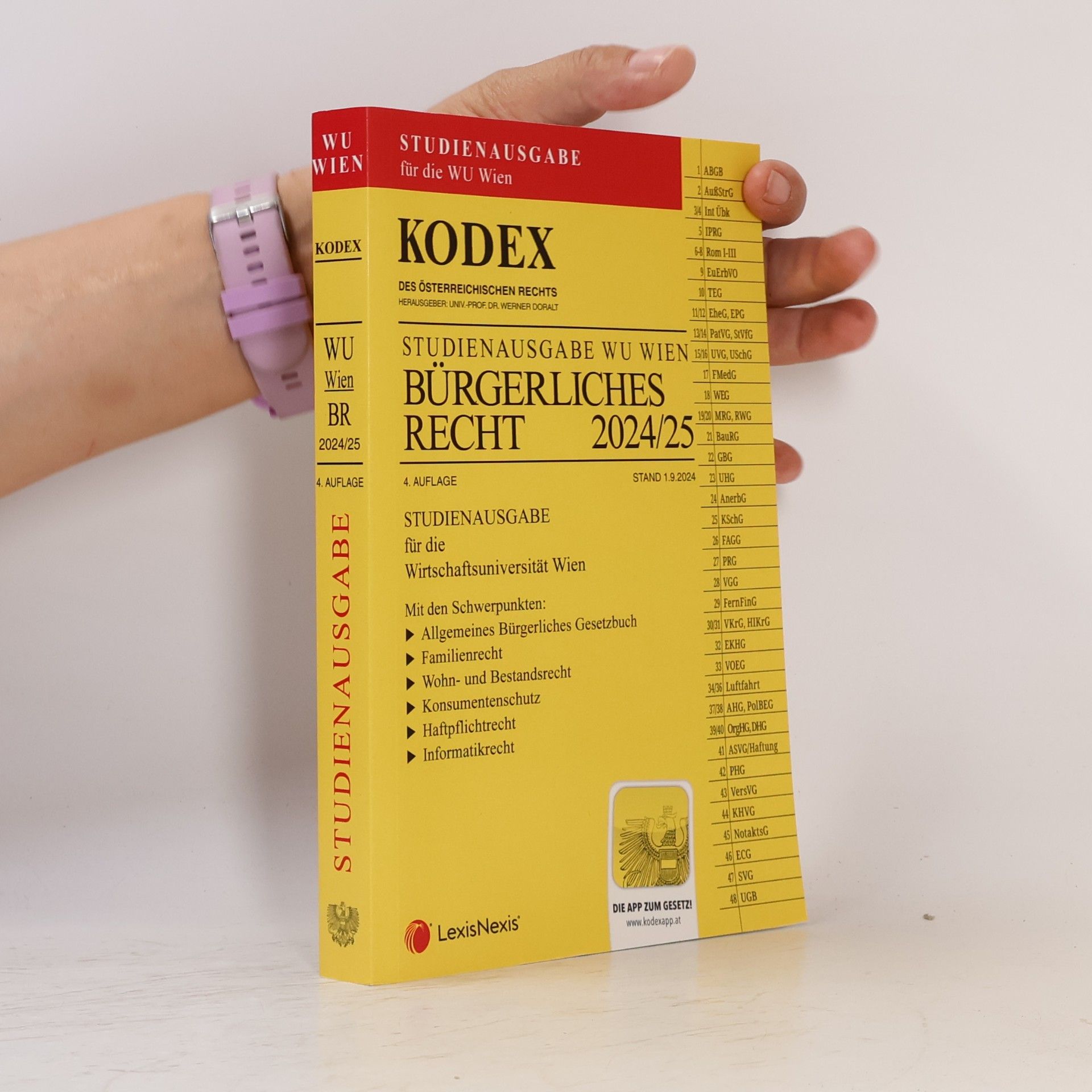 Werner Doralt Studienausgabe für die WU Wien: Kodex Bürgerliches Recht für die WU 2024/25 - inkl. App - 4. Auflage