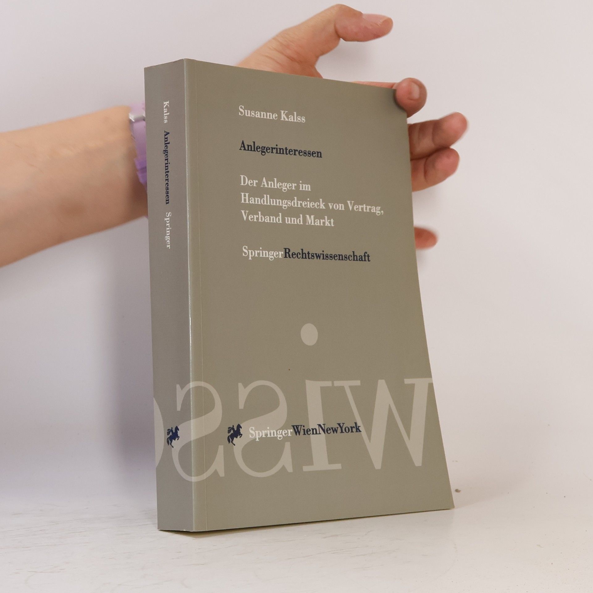 Springer Rechtswissenschaft: Anlegerinteressen