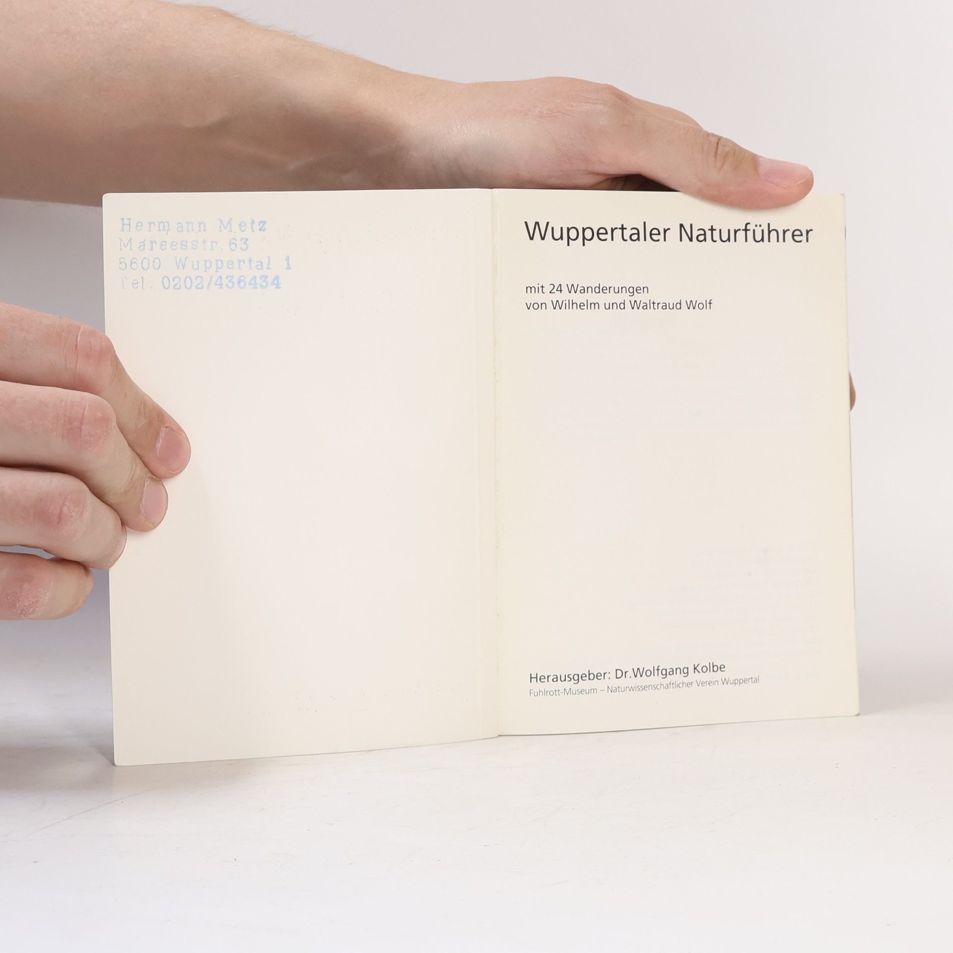 Wolfgang Kolbe Wuppertaler Naturführer