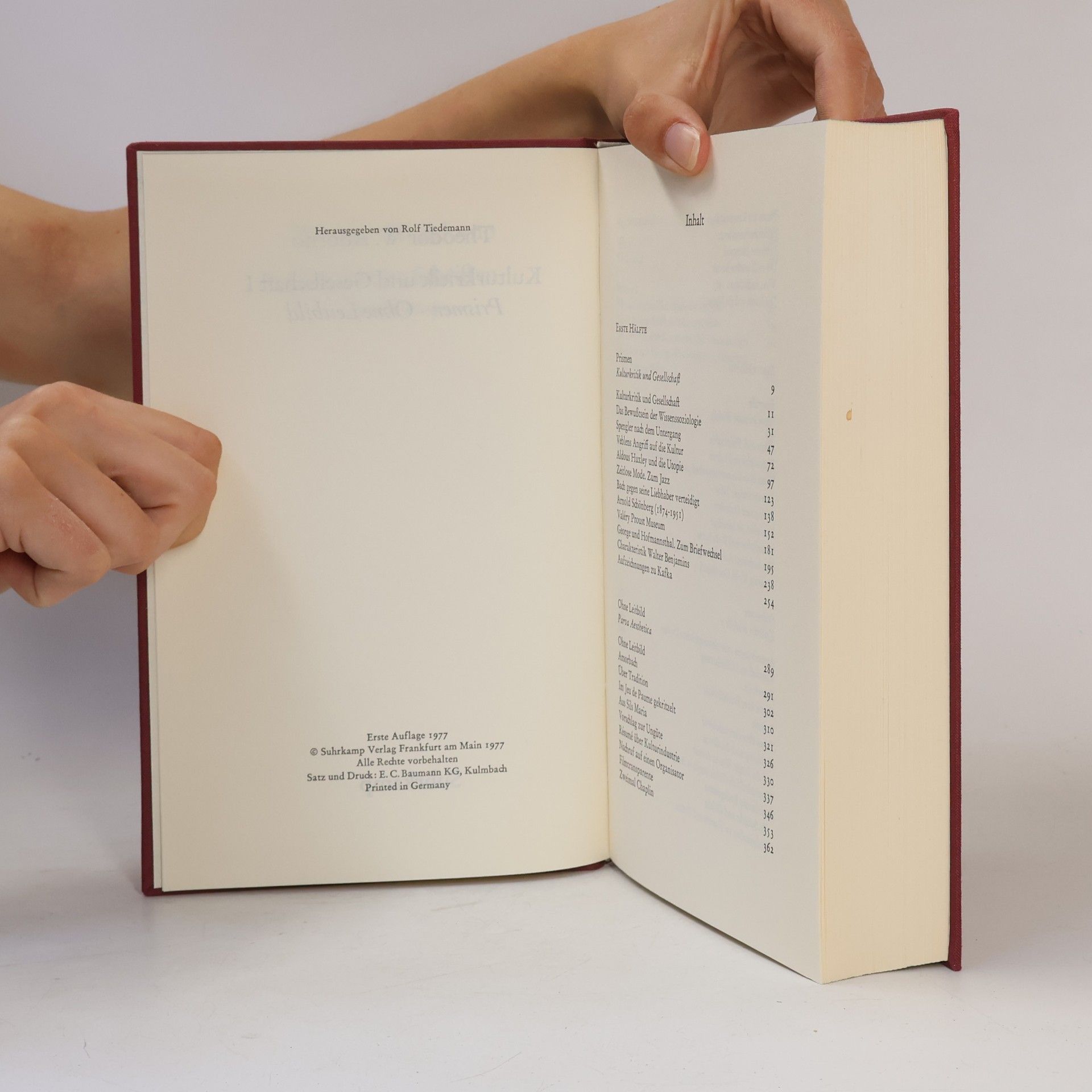 Theodor W. Adorno Schriften 10. Kulturkritik und Gesellschaft I
