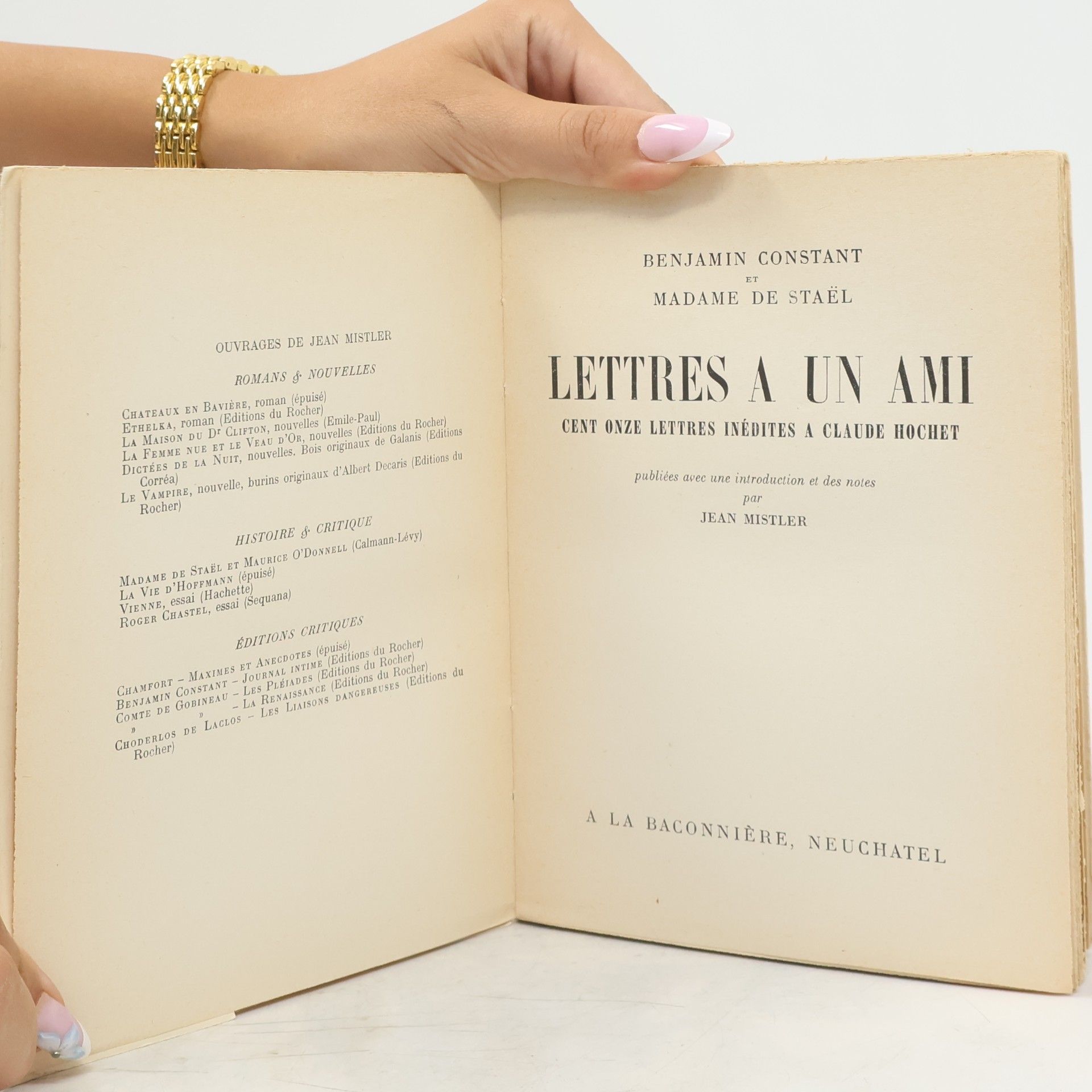 Benjamin Constant Lettres a un ami