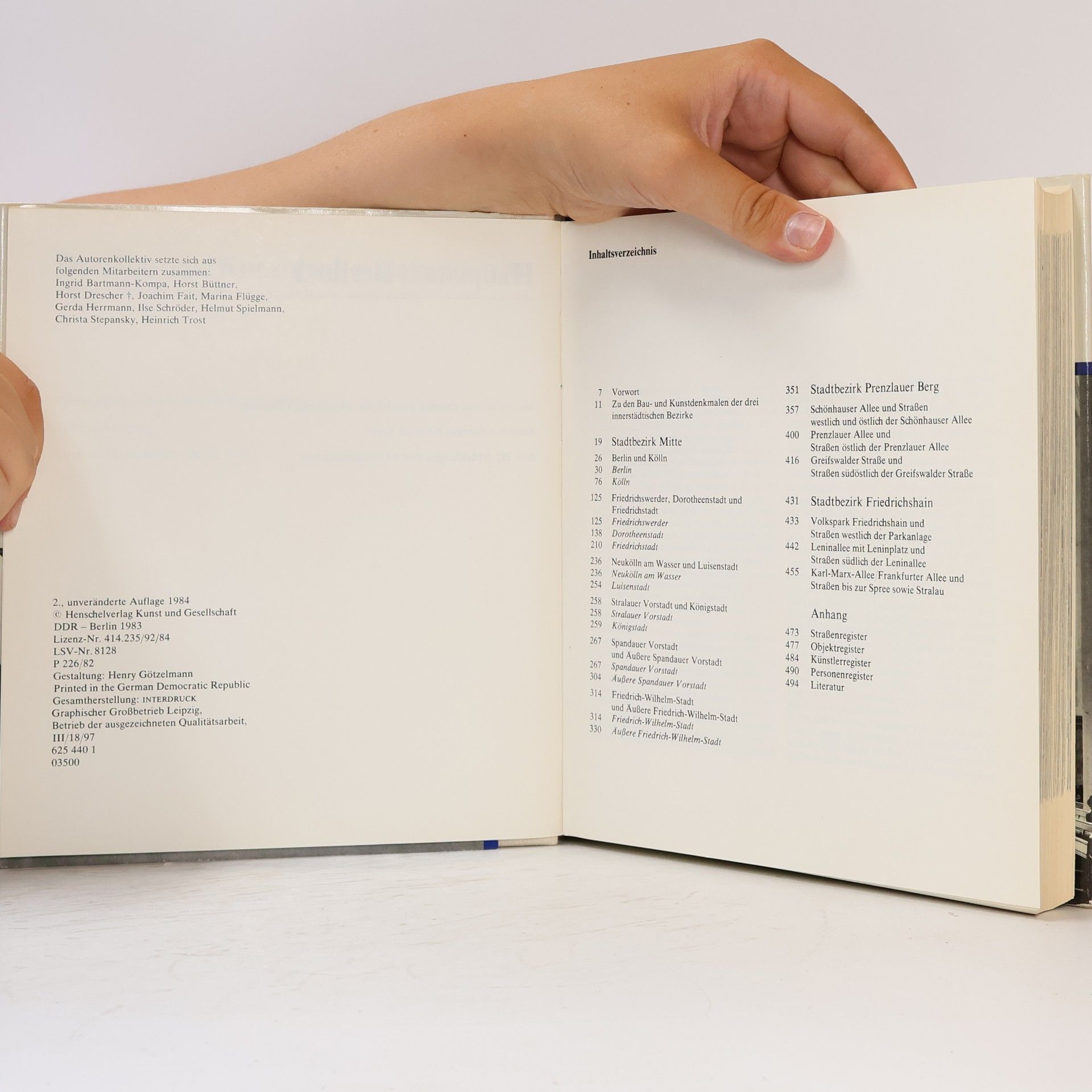 Various authors Die Bau-und Kunstdenkmale in der DDR. Hauptstadt Berlin I