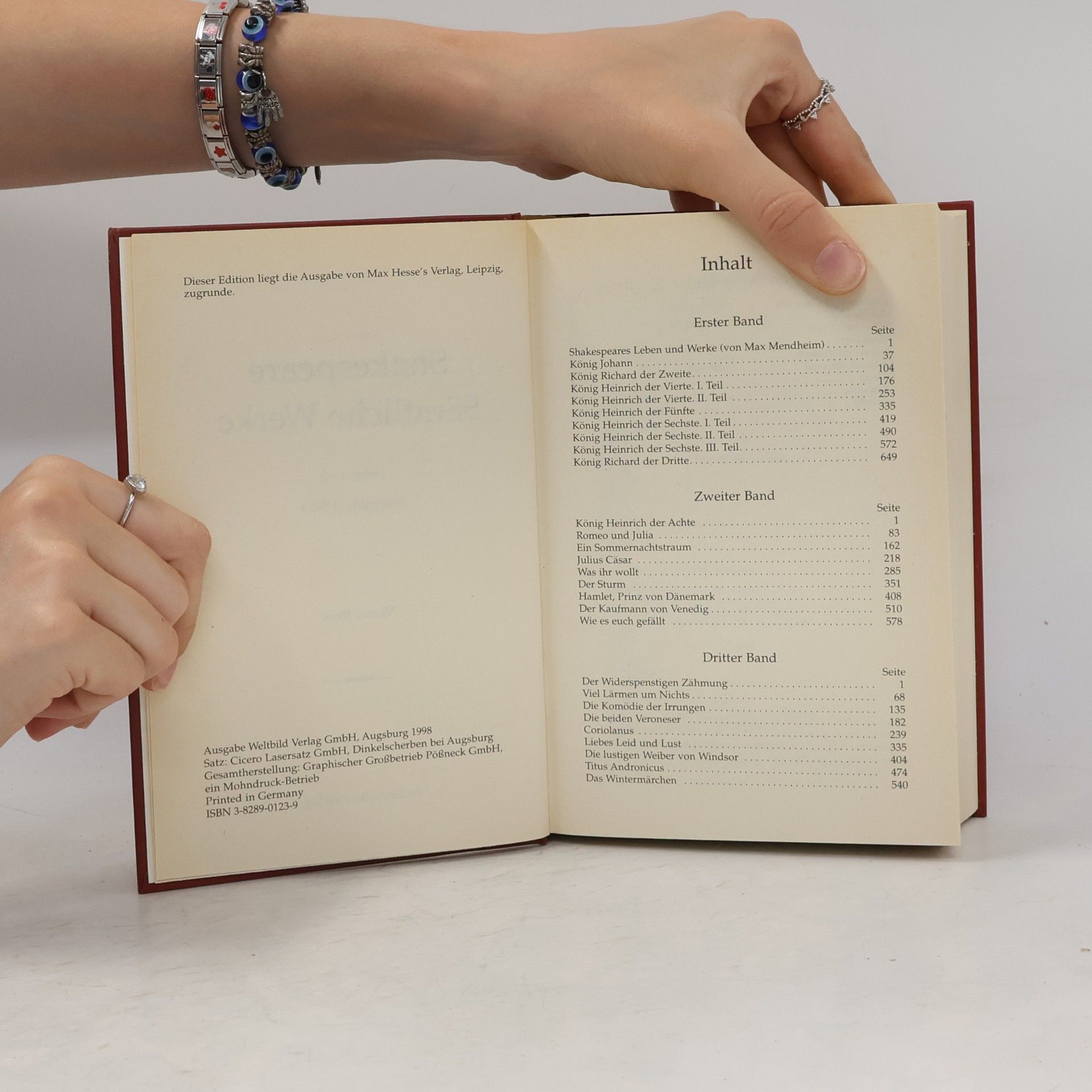 William Shakespeare Sämtliche Werke, 4 Bde.. Übers. v. Schlegel u. Tieck