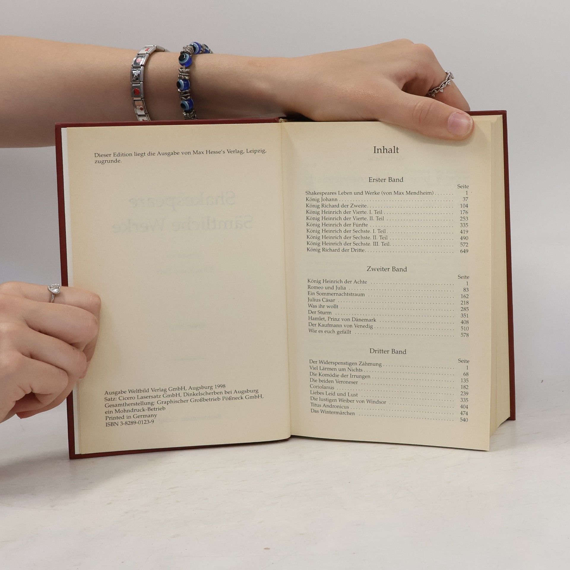 William Shakespeare Sämtliche Werke, 4 Bde.. Übers. v. Schlegel u. Tieck