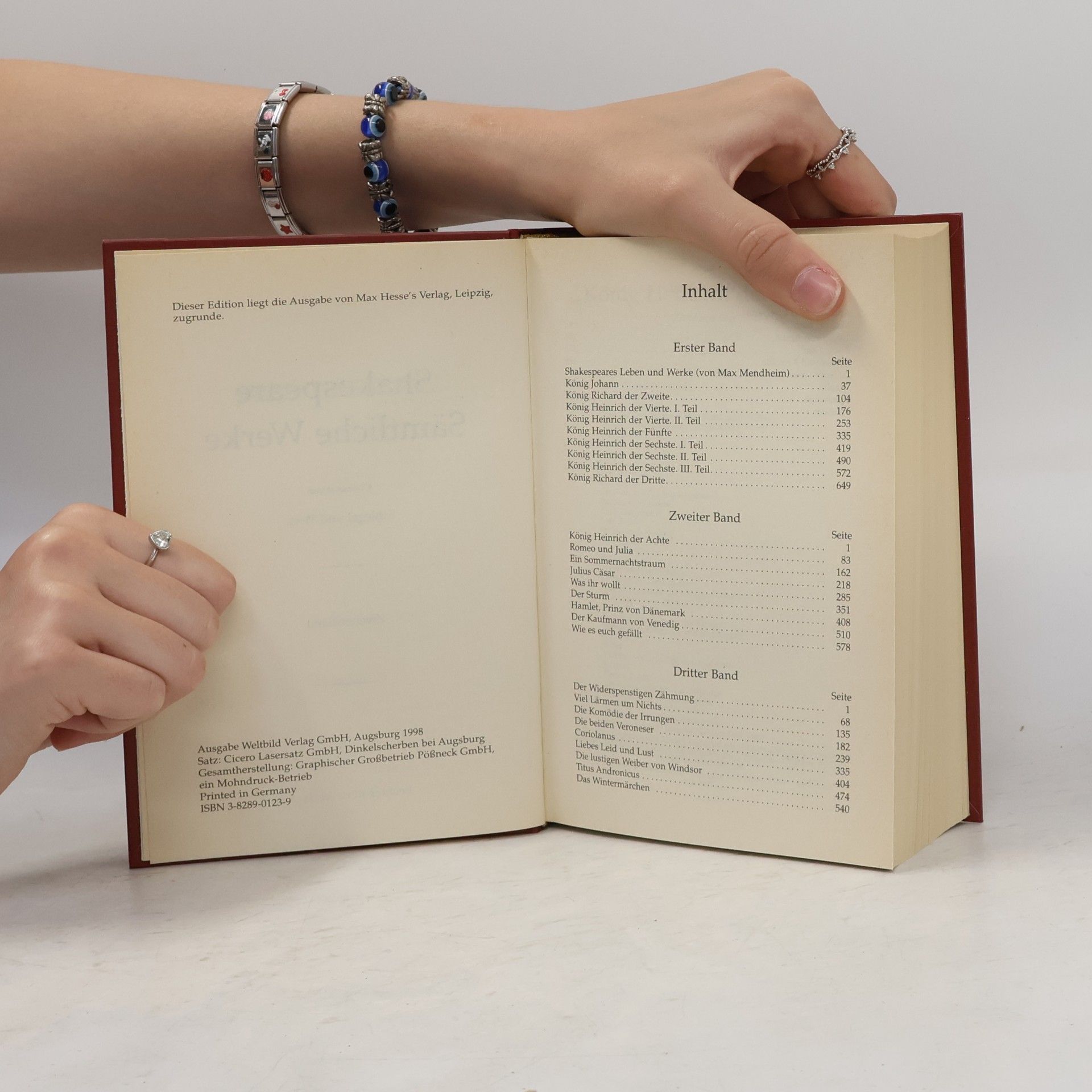 William Shakespeare Sämtliche Werke, 4 Bde.. Übers. v. Schlegel u. Tieck