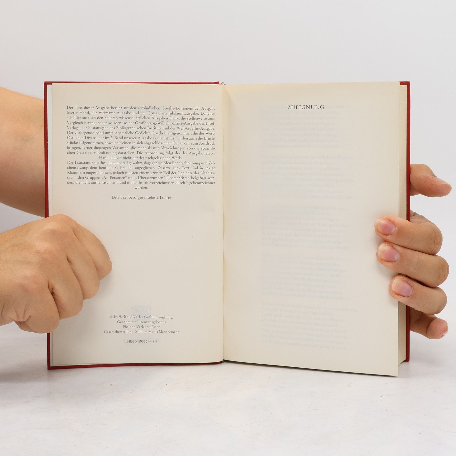 Johann Wolfgang von Goethe Goethes poetische Werke Band 1