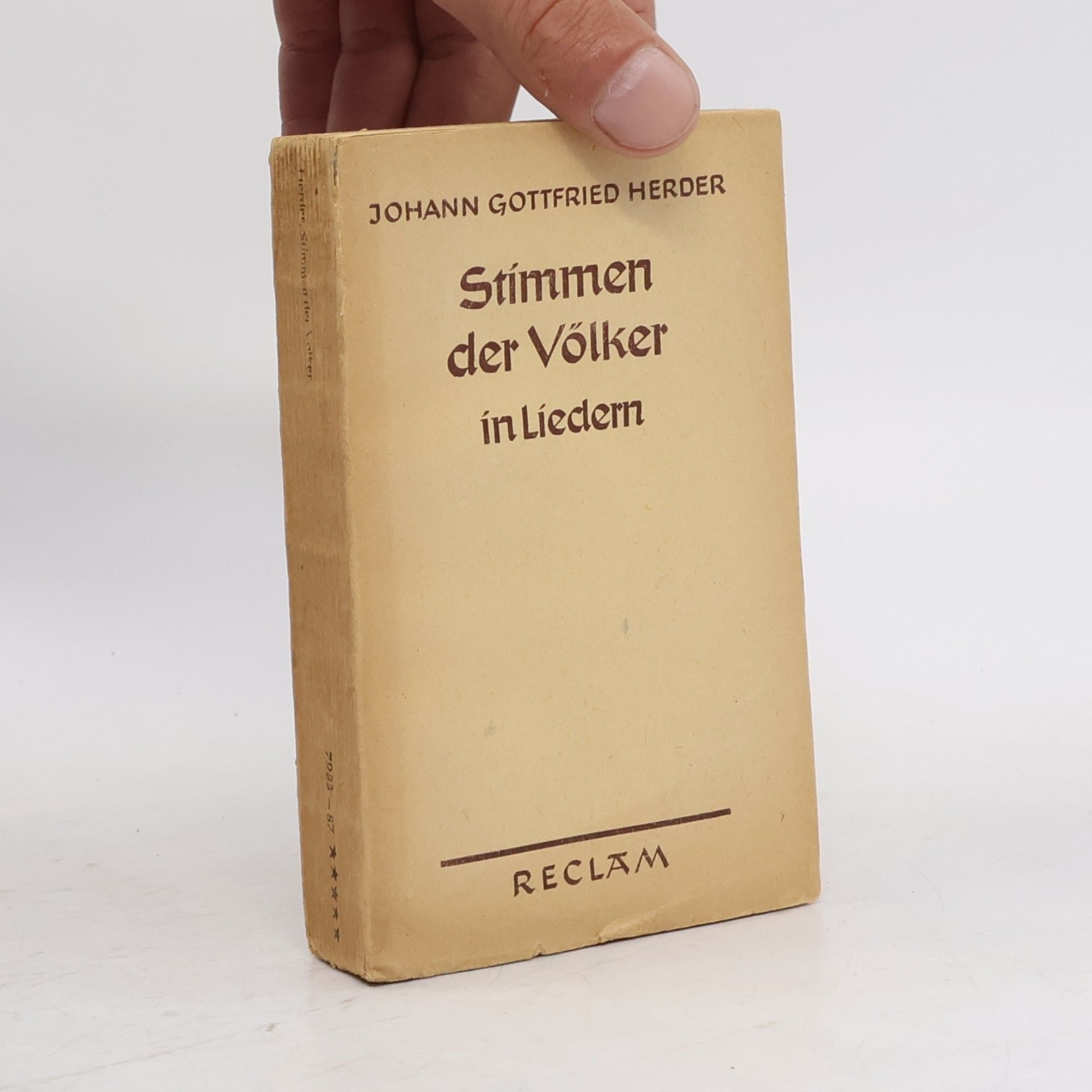 Johann Gottfried Herder Stimmen der Völker in Liedern