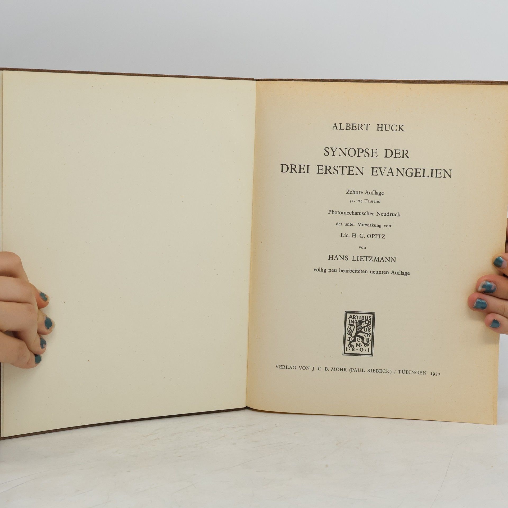 Albert Huck Synopse Der Drei Ersten Evangelien