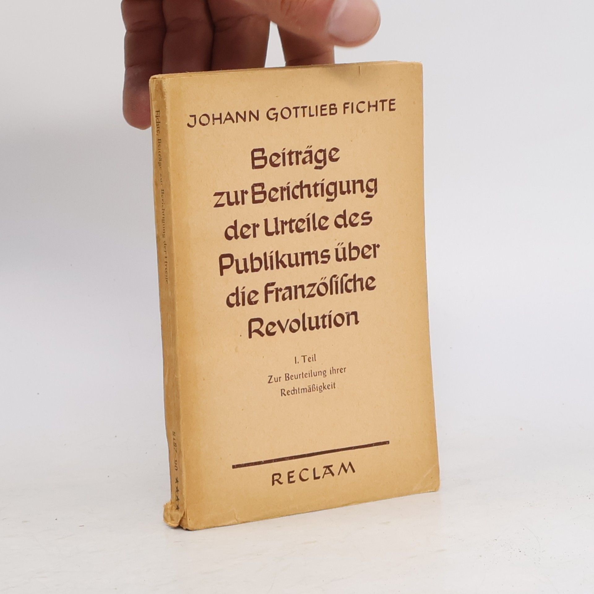 Beiträge zur Berichtigung der Urteile des Publikums über die Französische Revolution