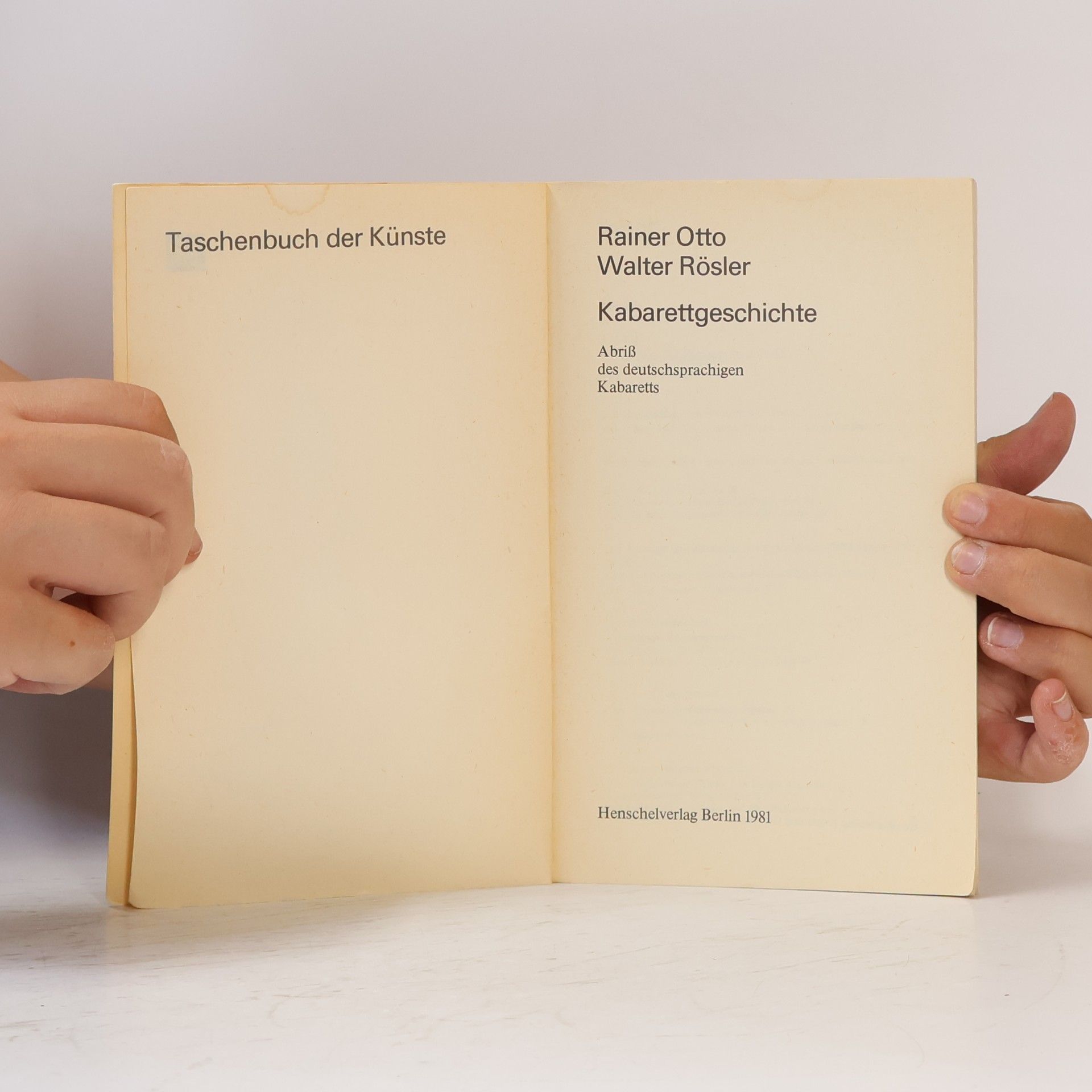 Autorenkollektiv Taschenbuch Kabarett-geschichte der Künste